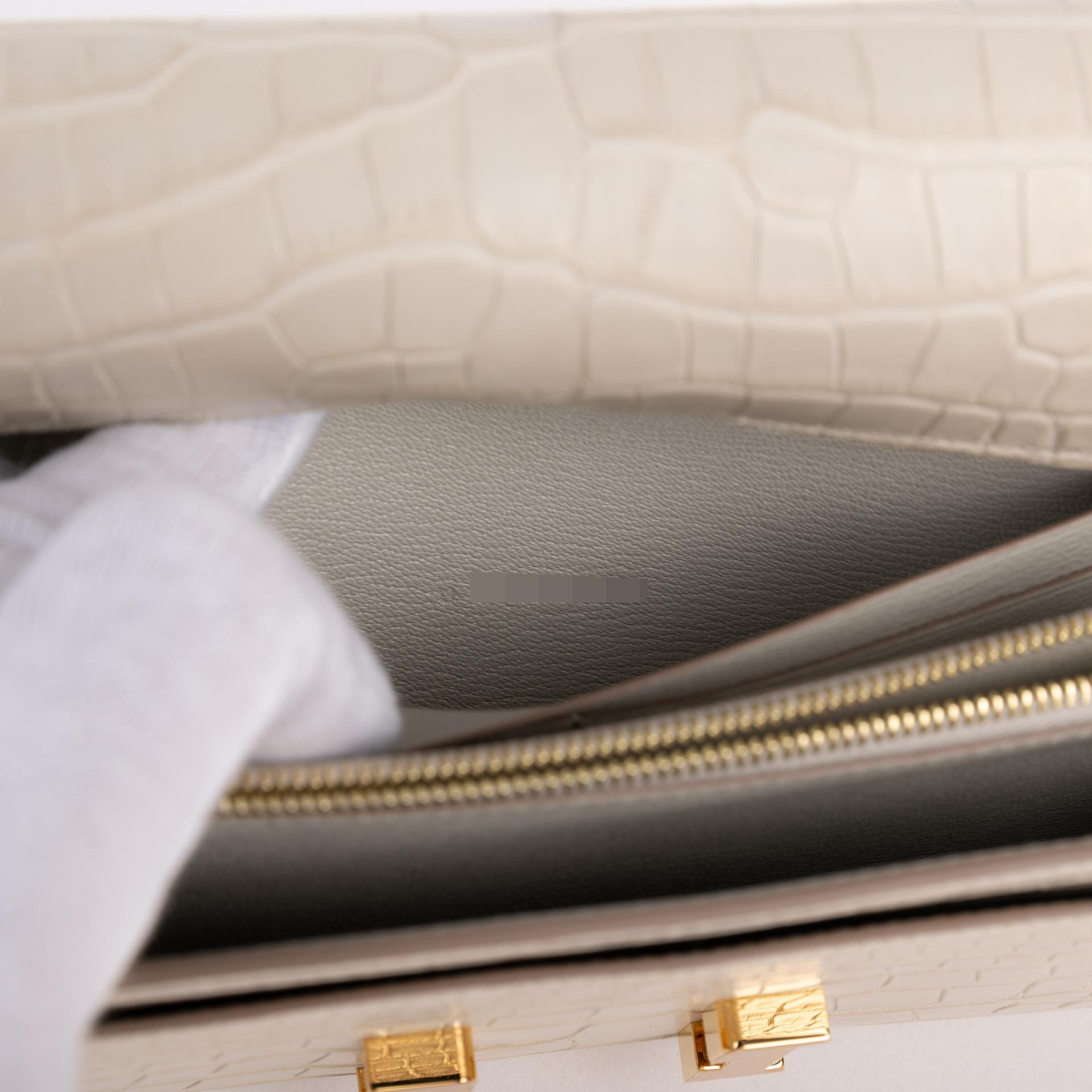 Unused ( Rank NS )  HERMÈS  Constance To Go Beton (8L) Matte Alligator Gold hardware U (2022) - 8