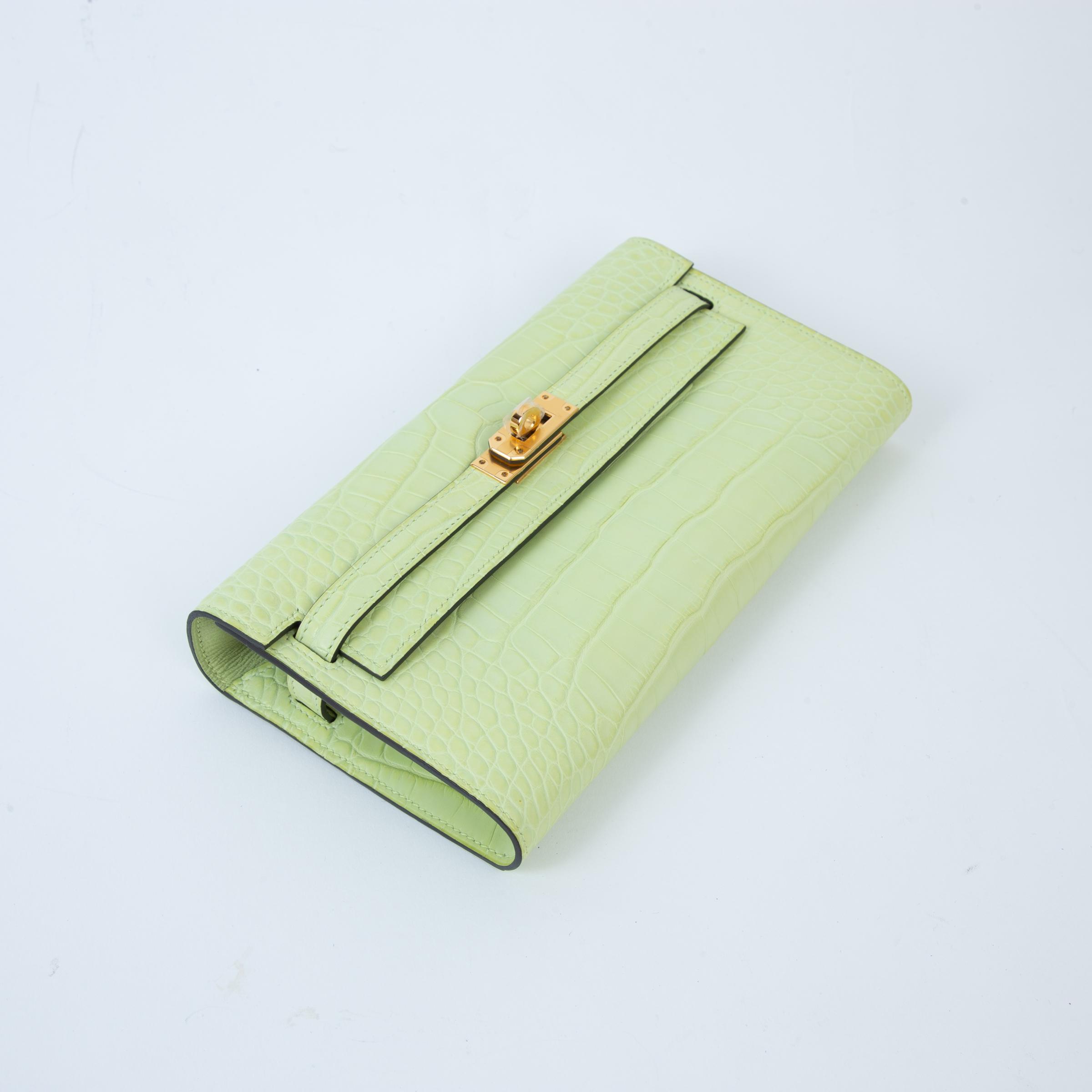 ランク SA HERMÈS エルメス ケリートゥーゴー ジョーヌ ブルジョン (R9) クロコダイル アリゲーター マット ゴールド金具 Z刻印 (2021) - 3