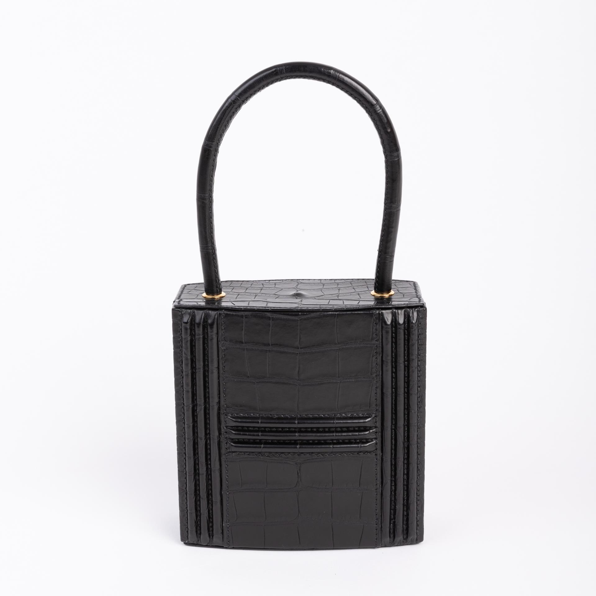 Unused ( Rank NS ) HERMÈS Special Order Cadena Kelly bag SPO Black (89) Matte Alligator Gold hardware B (2023) - 2