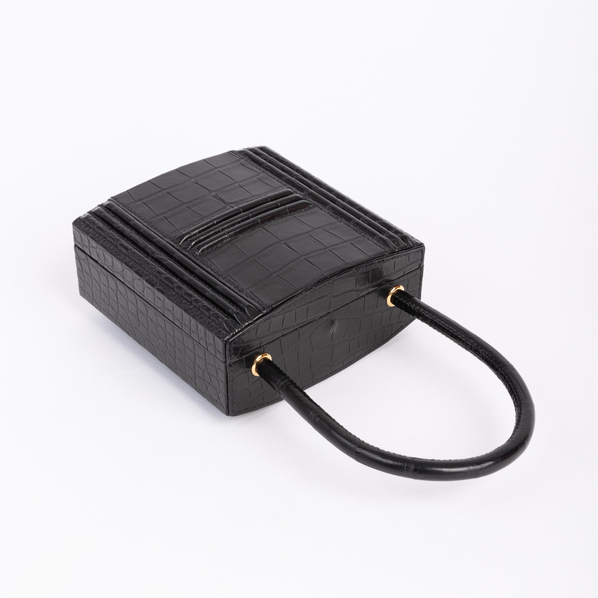 Unused ( Rank NS ) HERMÈS Special Order Cadena Kelly bag SPO Black (89) Matte Alligator Gold hardware B (2023) - 3