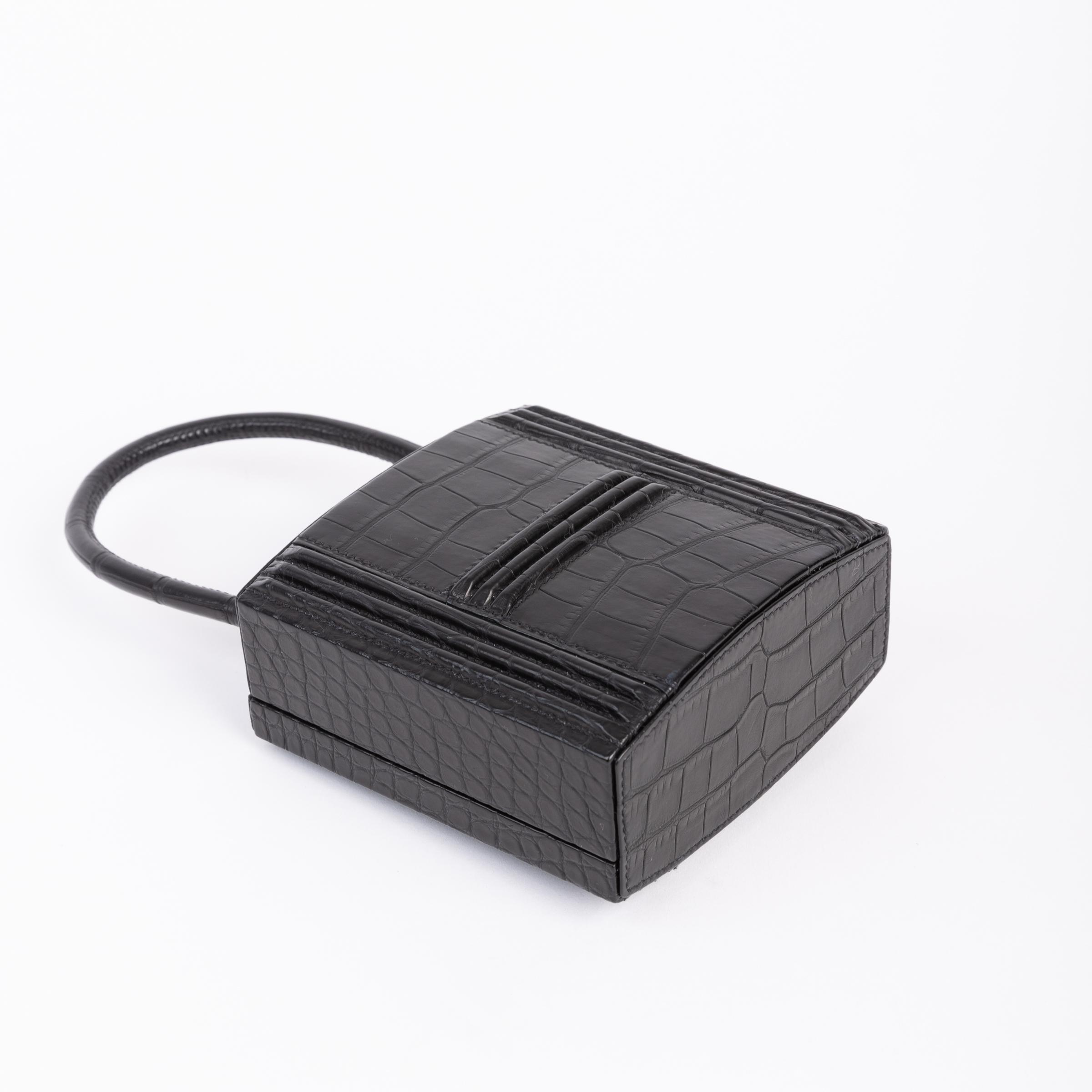 Unused ( Rank NS ) HERMÈS Special Order Cadena Kelly bag SPO Black (89) Matte Alligator Gold hardware B (2023) - 5