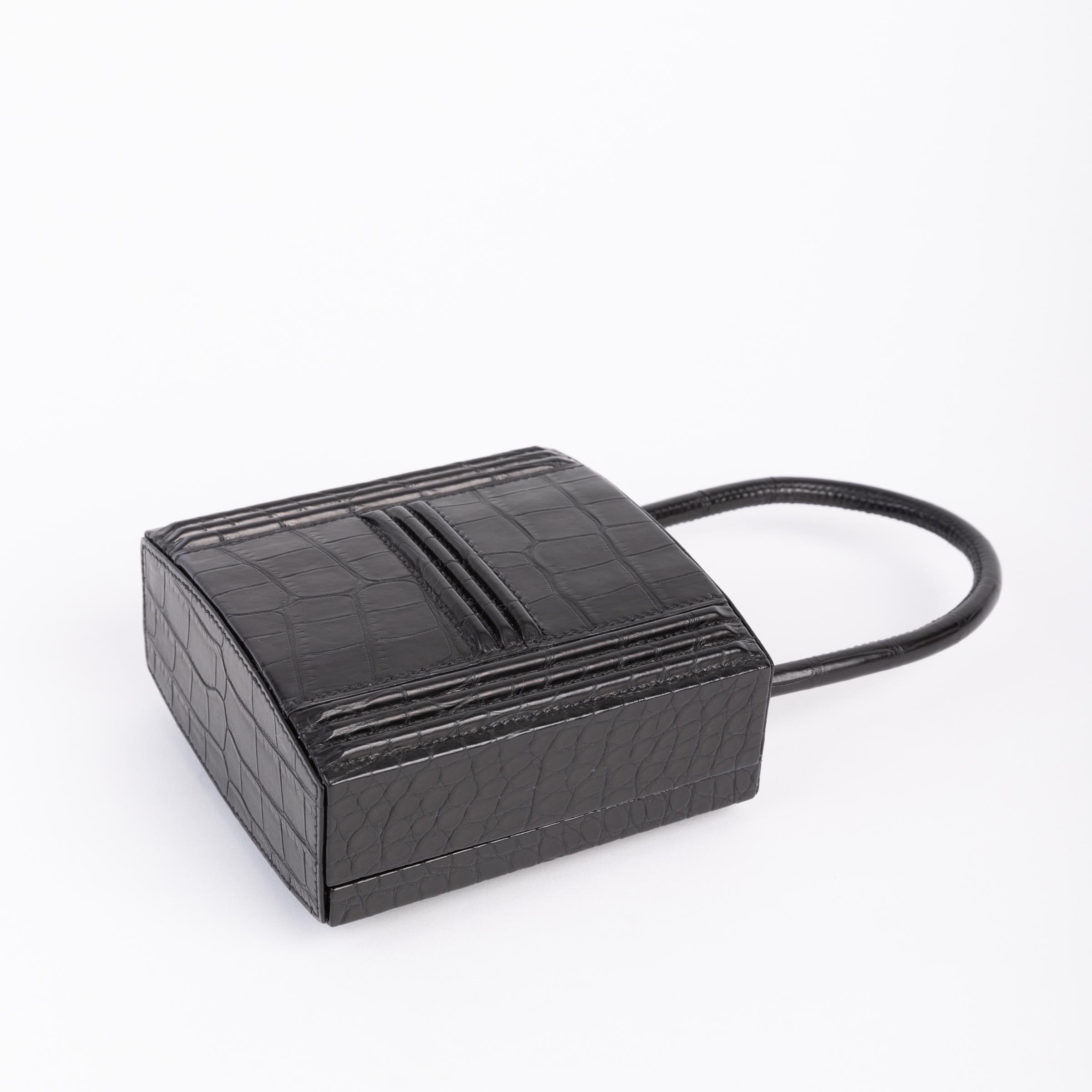 Unused ( Rank NS ) HERMÈS Special Order Cadena Kelly bag SPO Black (89) Matte Alligator Gold hardware B (2023) - 6