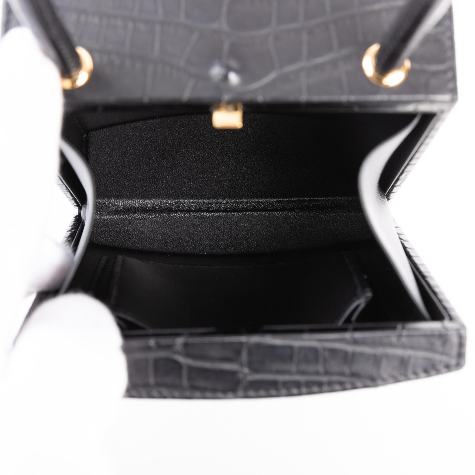 Unused ( Rank NS ) HERMÈS Special Order Cadena Kelly bag SPO Black (89) Matte Alligator Gold hardware B (2023) - 7
