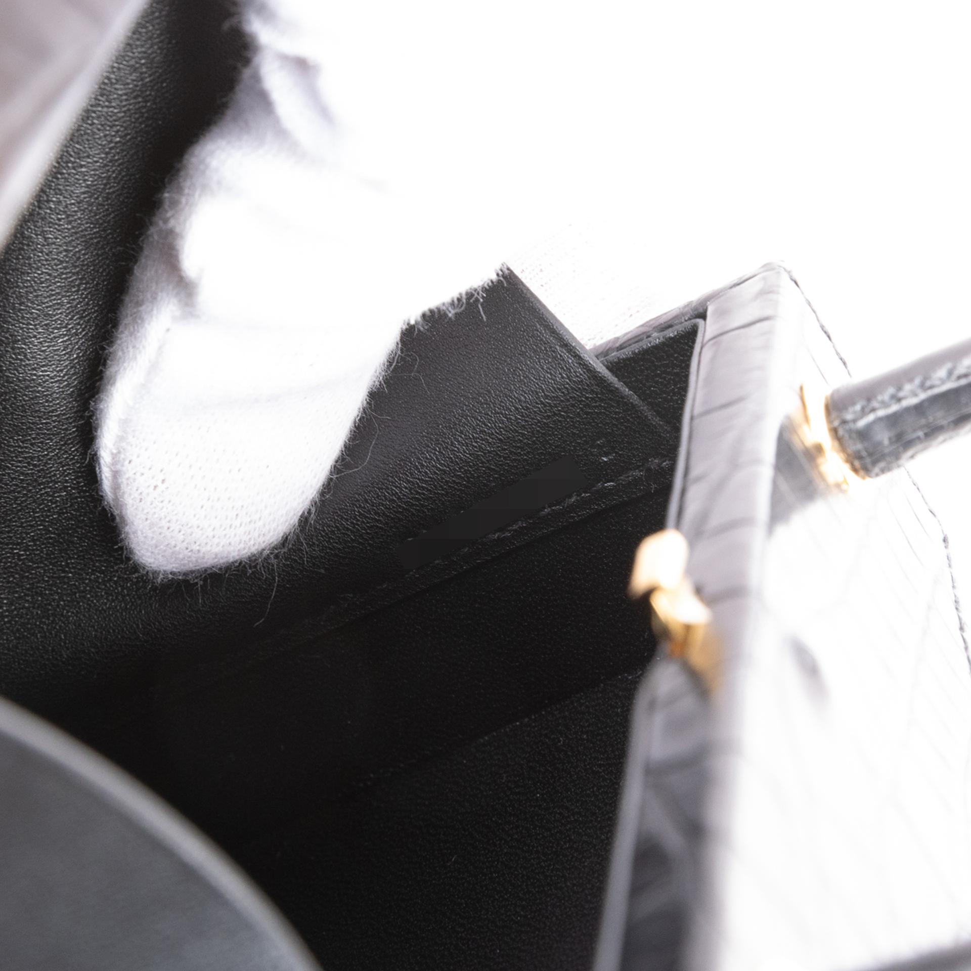 Unused ( Rank NS ) HERMÈS Special Order Cadena Kelly bag SPO Black (89) Matte Alligator Gold hardware B (2023) - 9