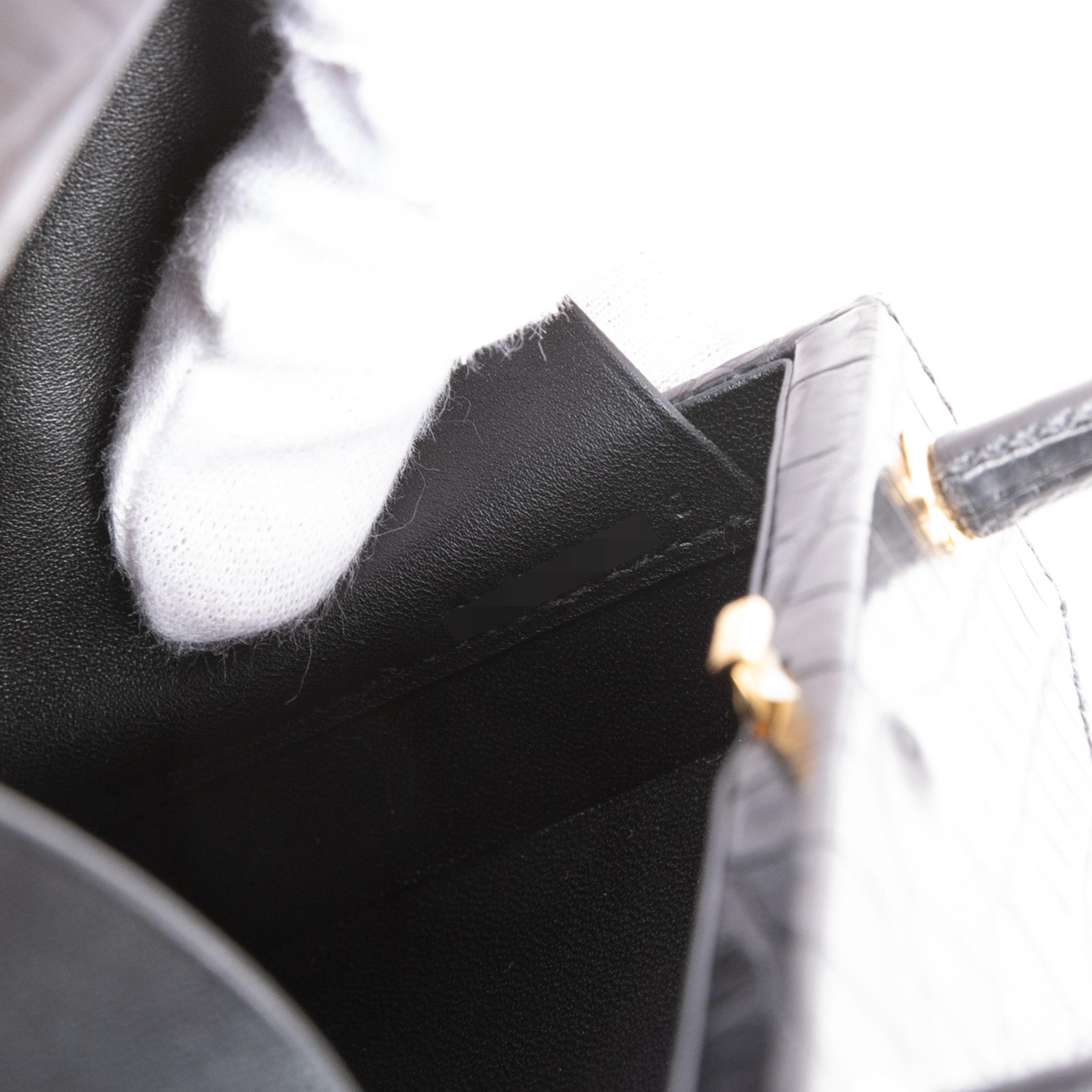 Unused ( Rank NS ) HERMÈS Special Order Cadena Kelly bag SPO Black (89) Matte Alligator Gold hardware B (2023) - 9