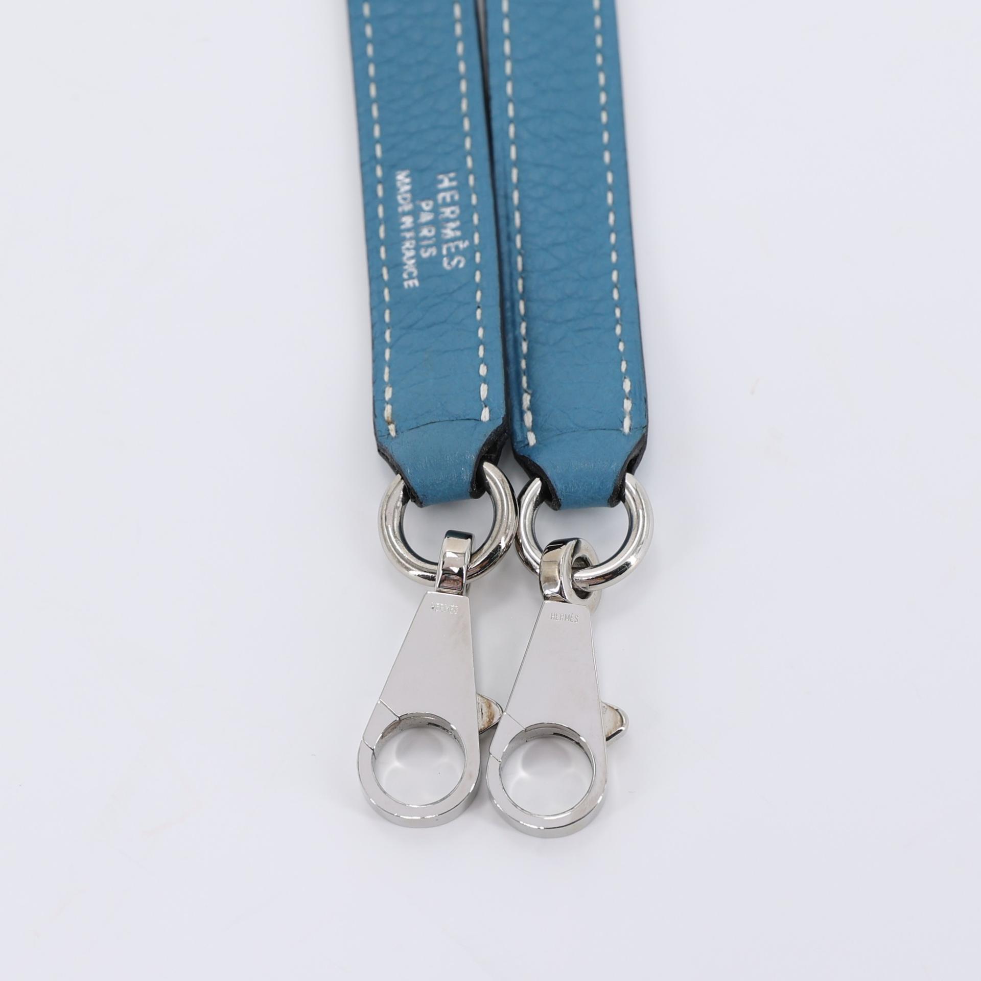 Very Good ( Rank A) HERMÈS Kelly 35 Bleu Jean (75) Togo Palladium hardware Square N (2010) - 19