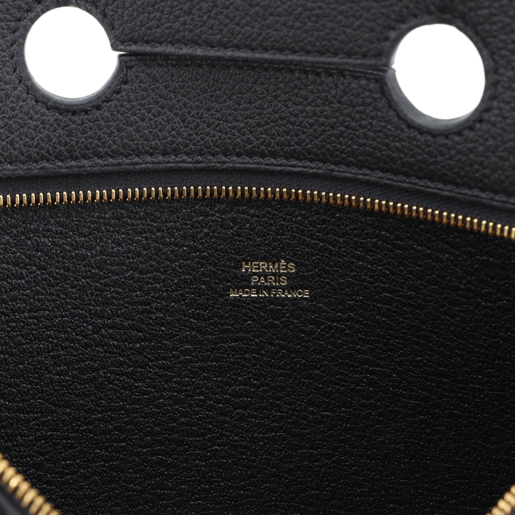 Excellent ( Rank SA ) HERMÈS Pochette BackPocket 25 Black (89) Togo Gold hardware Z (2021) - 8