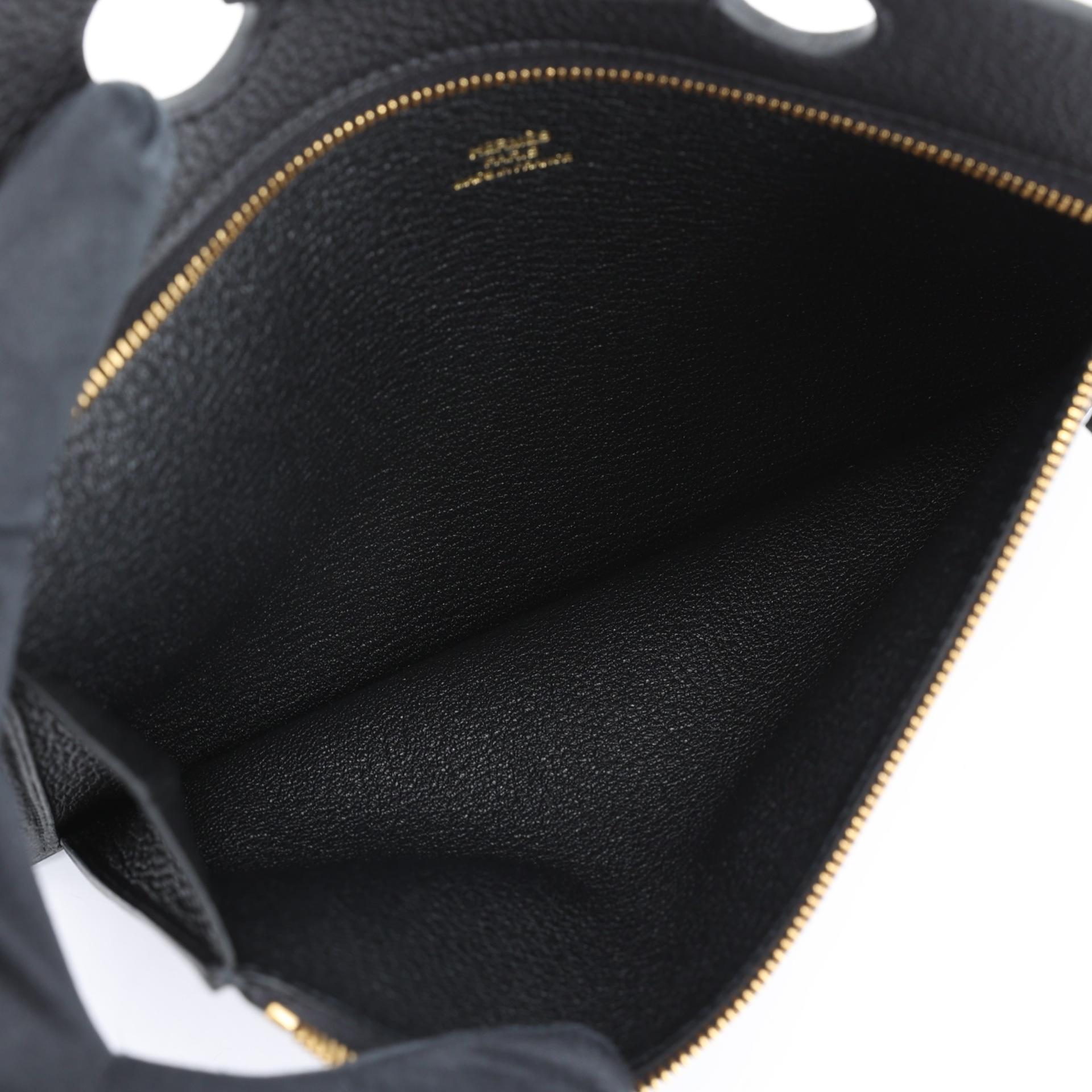 Excellent ( Rank SA ) HERMÈS Pochette BackPocket 25 Black (89) Togo Gold hardware Z (2021) - 9