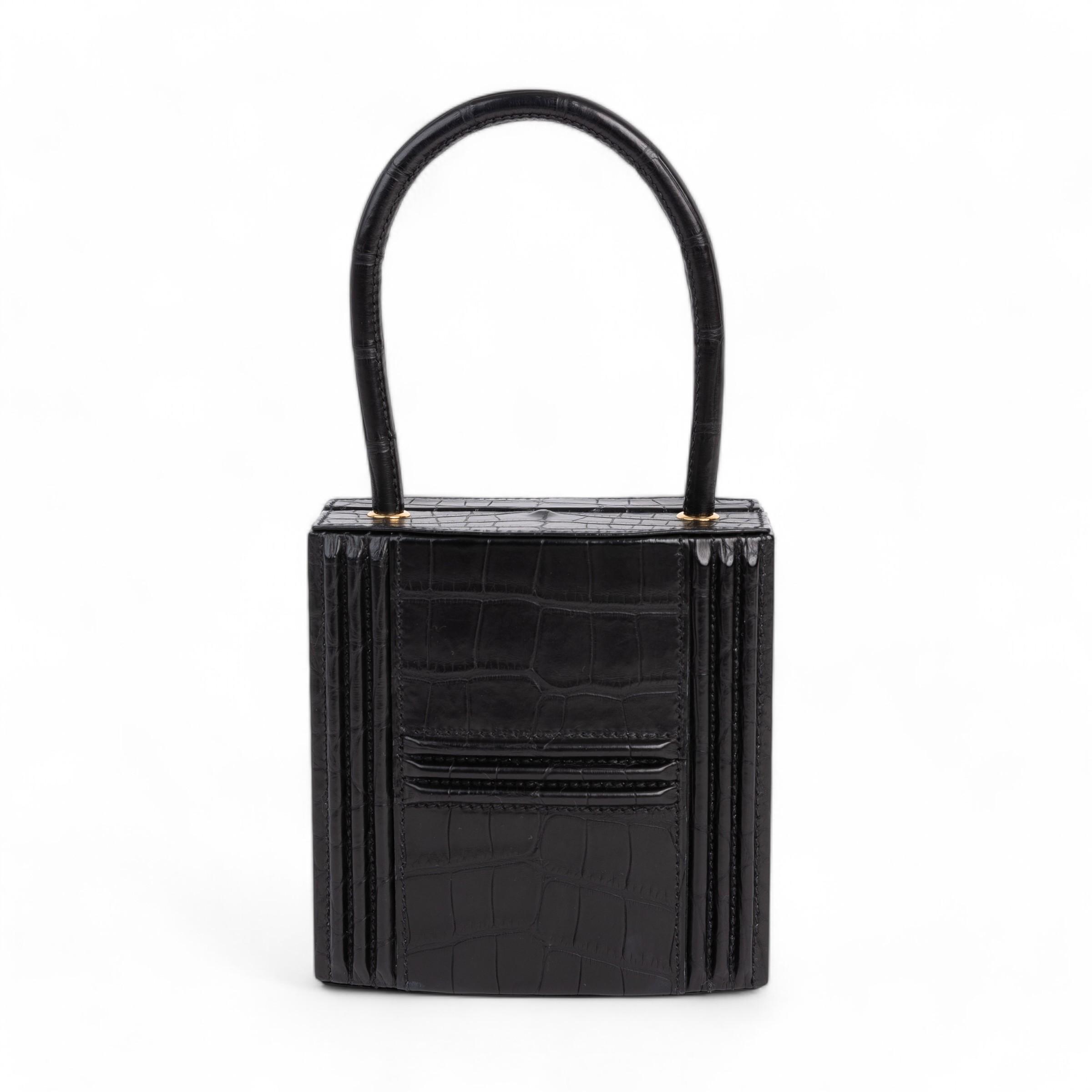Unused ( Rank NS ) HERMÈS Special Order Cadena Kelly bag SPO Black (89) Matte Alligator Gold hardware B (2023) - 1