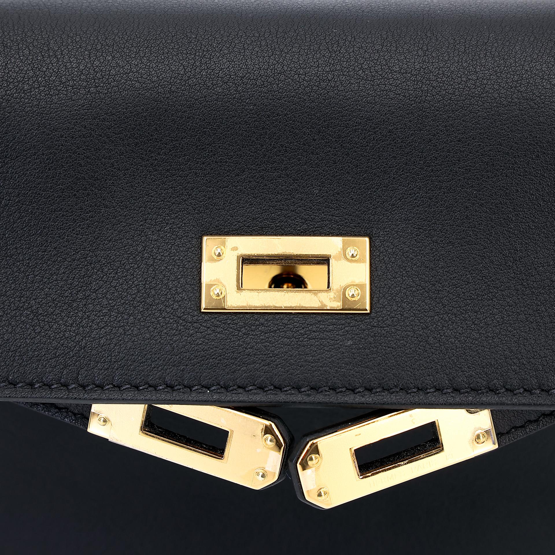 Excellent ( Rank SA ) HERMÈS Kelly Moove Black (89) Swift Gold hardware B (2023) - 12