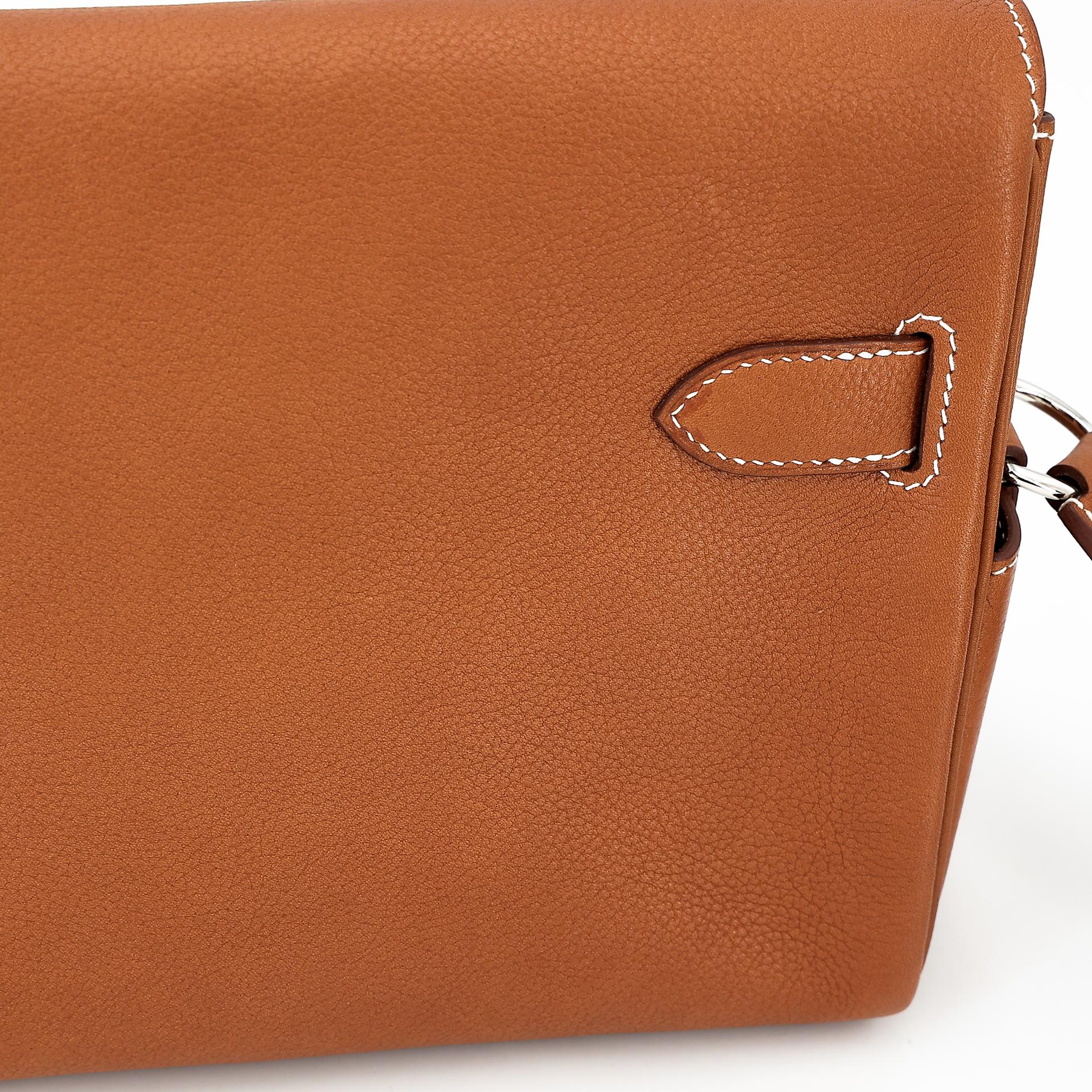 Brand New ( Rank N ) HERMÈS Kelly Messenger PM Fauve (34) Barenia Palladium hardware W (2024) - 10