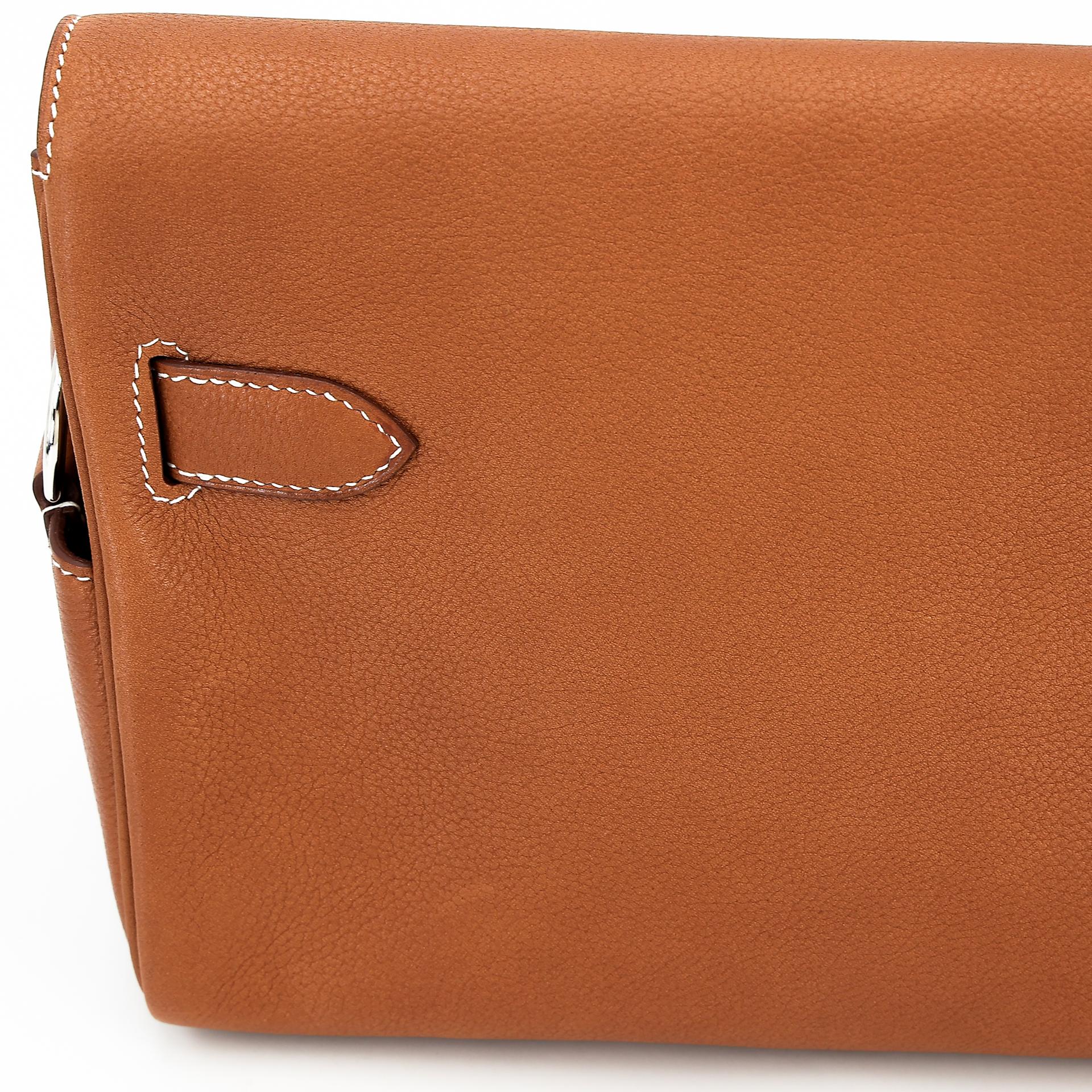Brand New ( Rank N ) HERMÈS Kelly Messenger PM Fauve (34) Barenia Palladium hardware W (2024) - 11