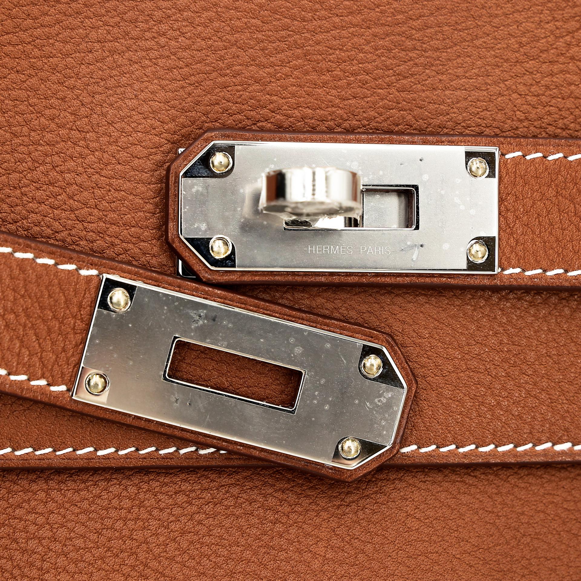 Brand New ( Rank N ) HERMÈS Kelly Messenger PM Fauve (34) Barenia Palladium hardware W (2024) - 15
