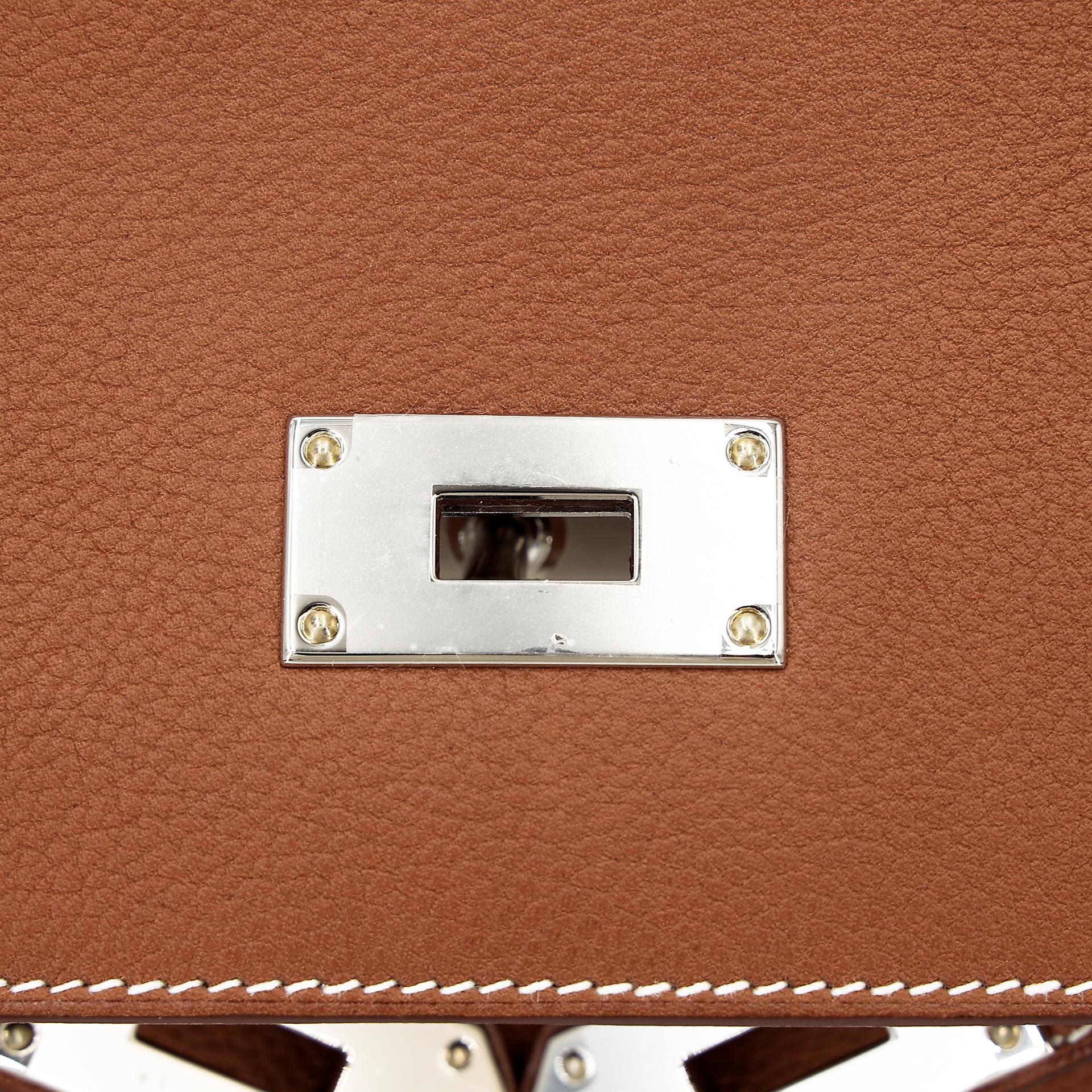 Brand New ( Rank N ) HERMÈS Kelly Messenger PM Fauve (34) Barenia Palladium hardware W (2024) - 18
