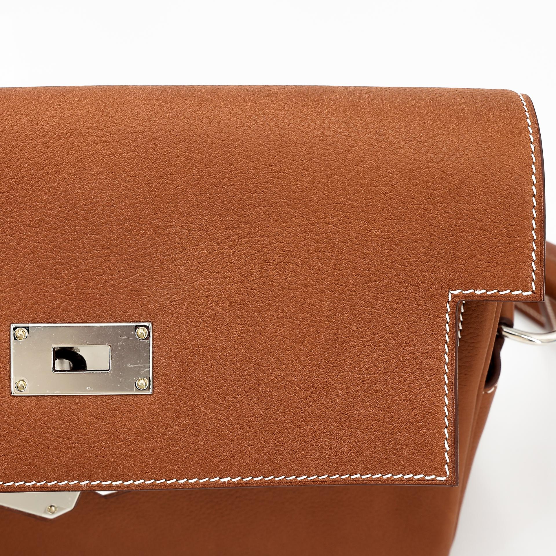 Brand New ( Rank N ) HERMÈS Kelly Messenger PM Fauve (34) Barenia Palladium hardware W (2024) - 19