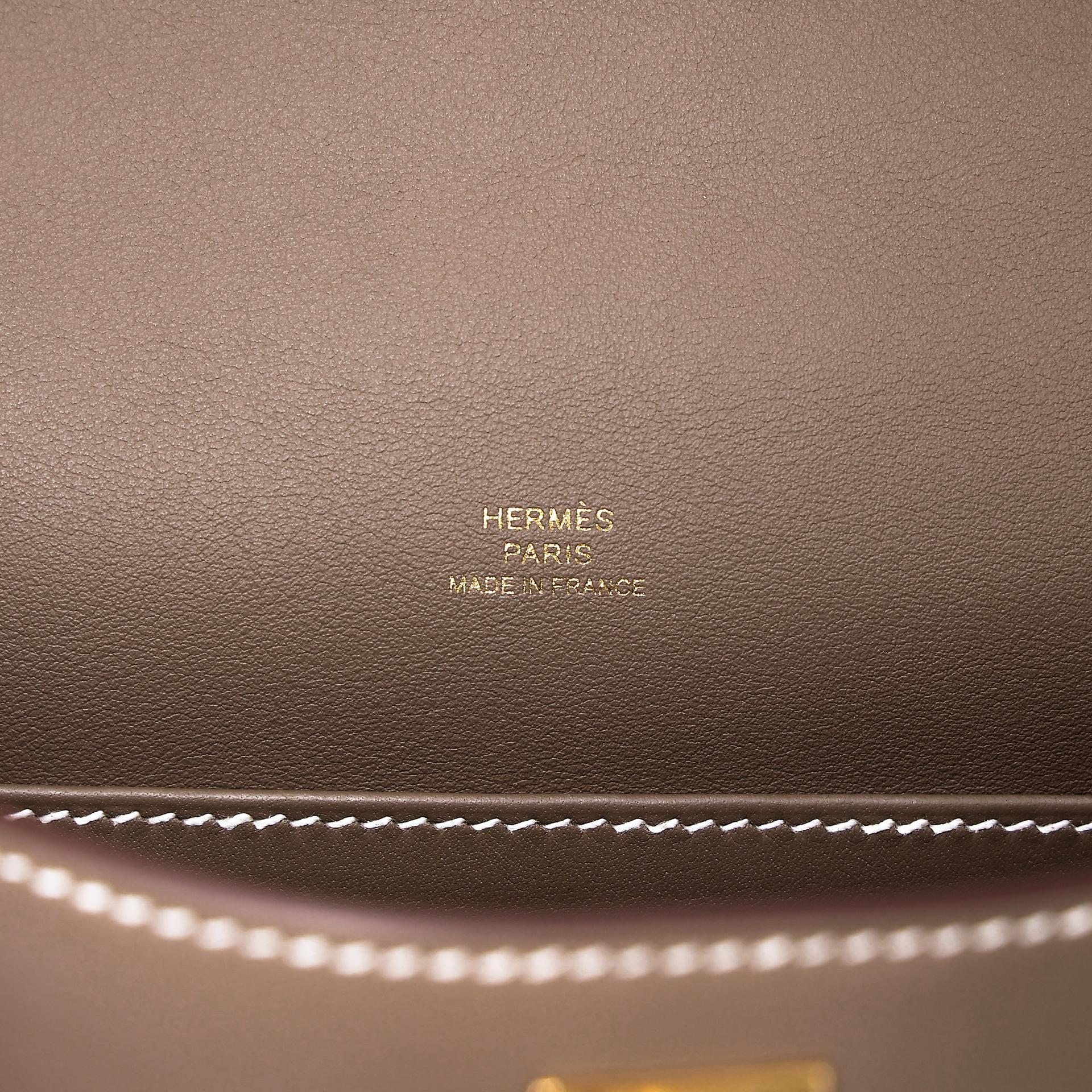 Brand New ( Rank N ) HERMÈS Kelly Pochette Etoupe (18) Swift Gold hardware W (2024) - 12