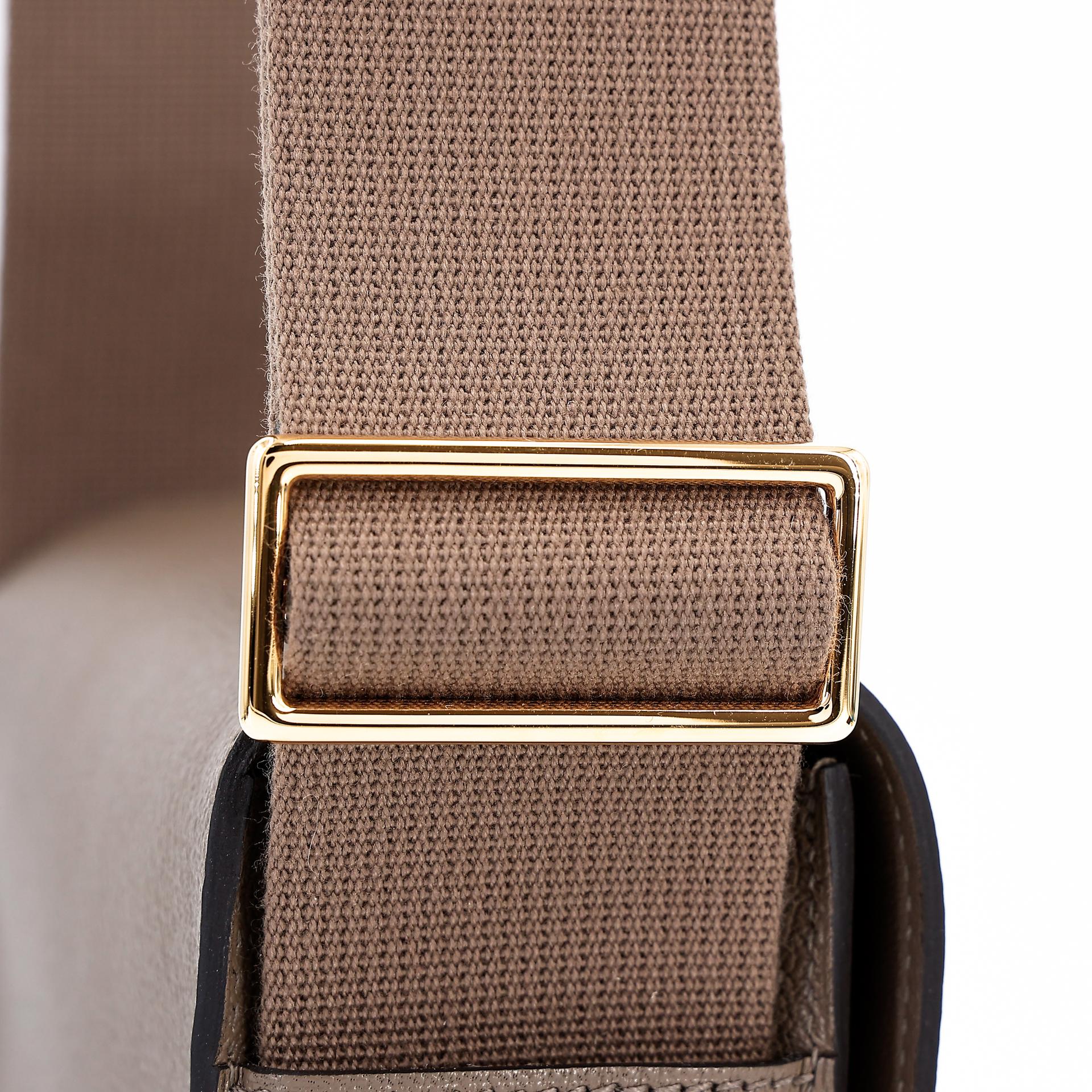 Unused ( Rank NS ) HERMÈS Geta Etoupe (18) Chevre Gold hardware U (2022) - 4