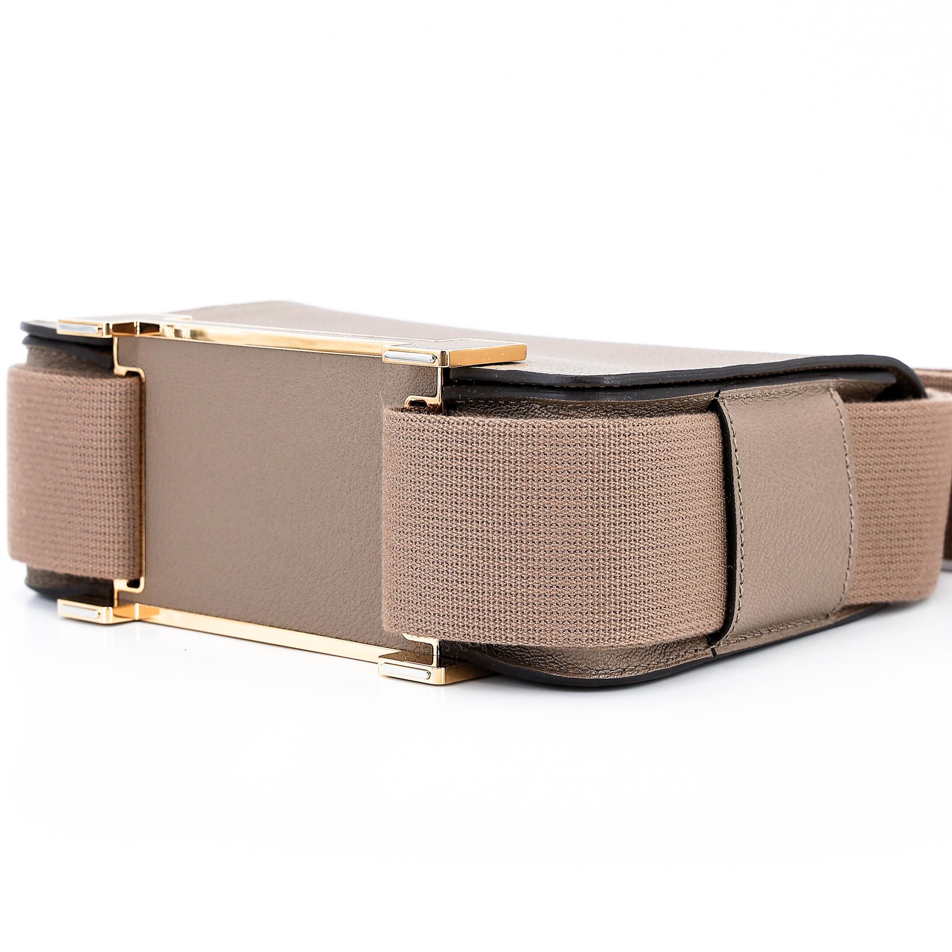 Unused ( Rank NS ) HERMÈS Geta Etoupe (18) Chevre Gold hardware U (2022) - 5