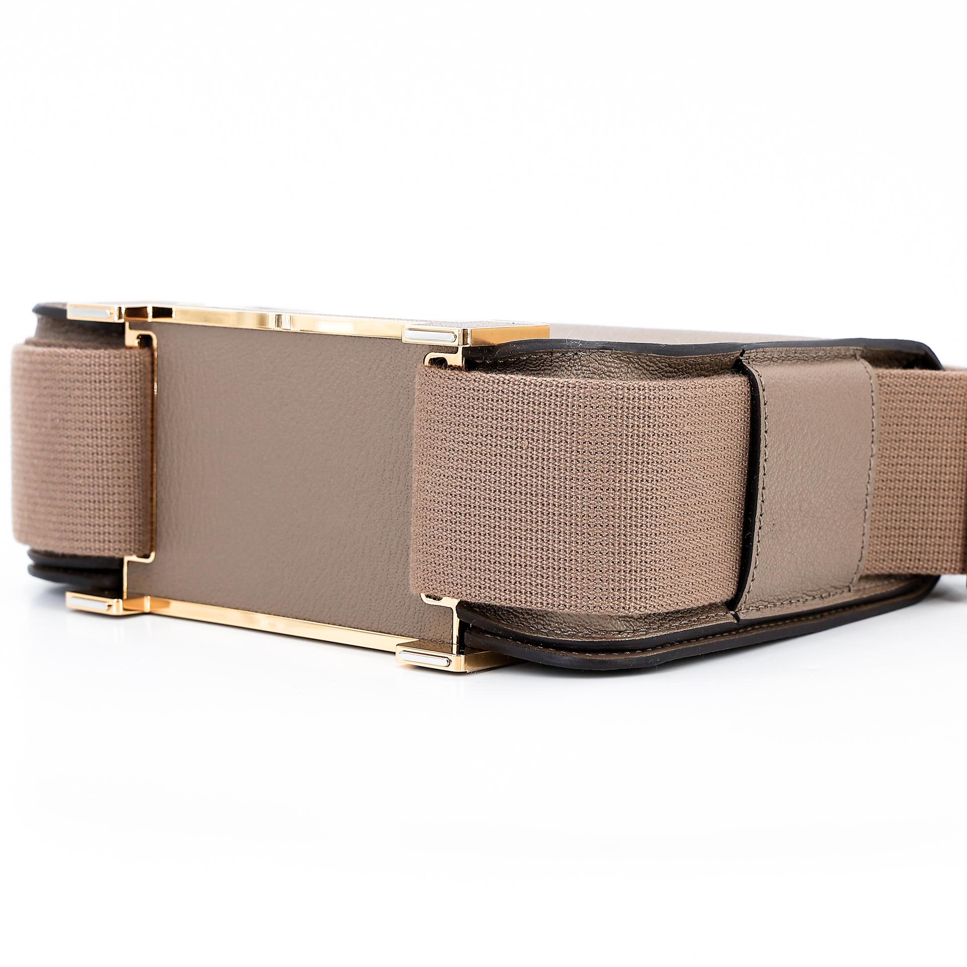 Unused ( Rank NS ) HERMÈS Geta Etoupe (18) Chevre Gold hardware U (2022) - 7
