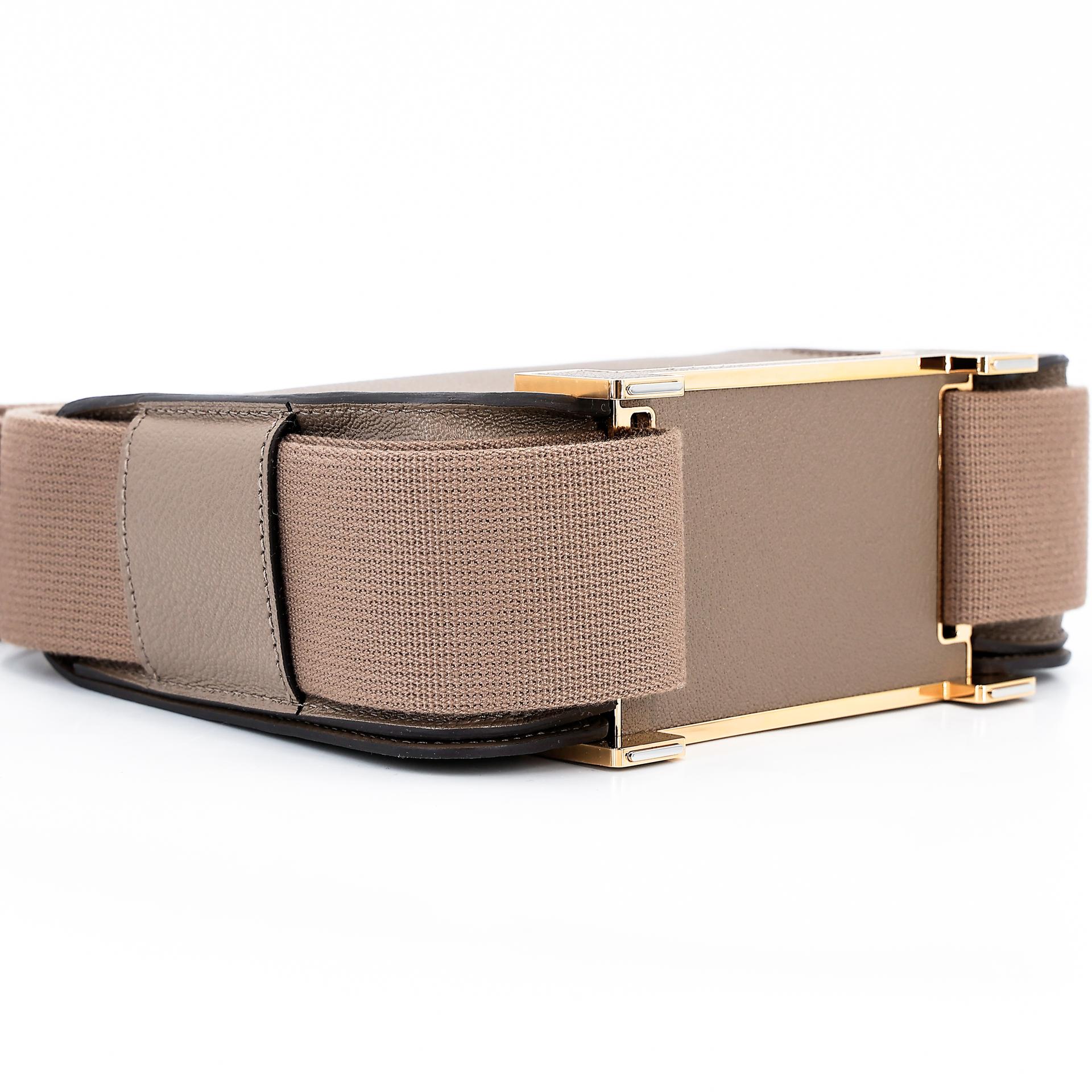Unused ( Rank NS ) HERMÈS Geta Etoupe (18) Chevre Gold hardware U (2022) - 8