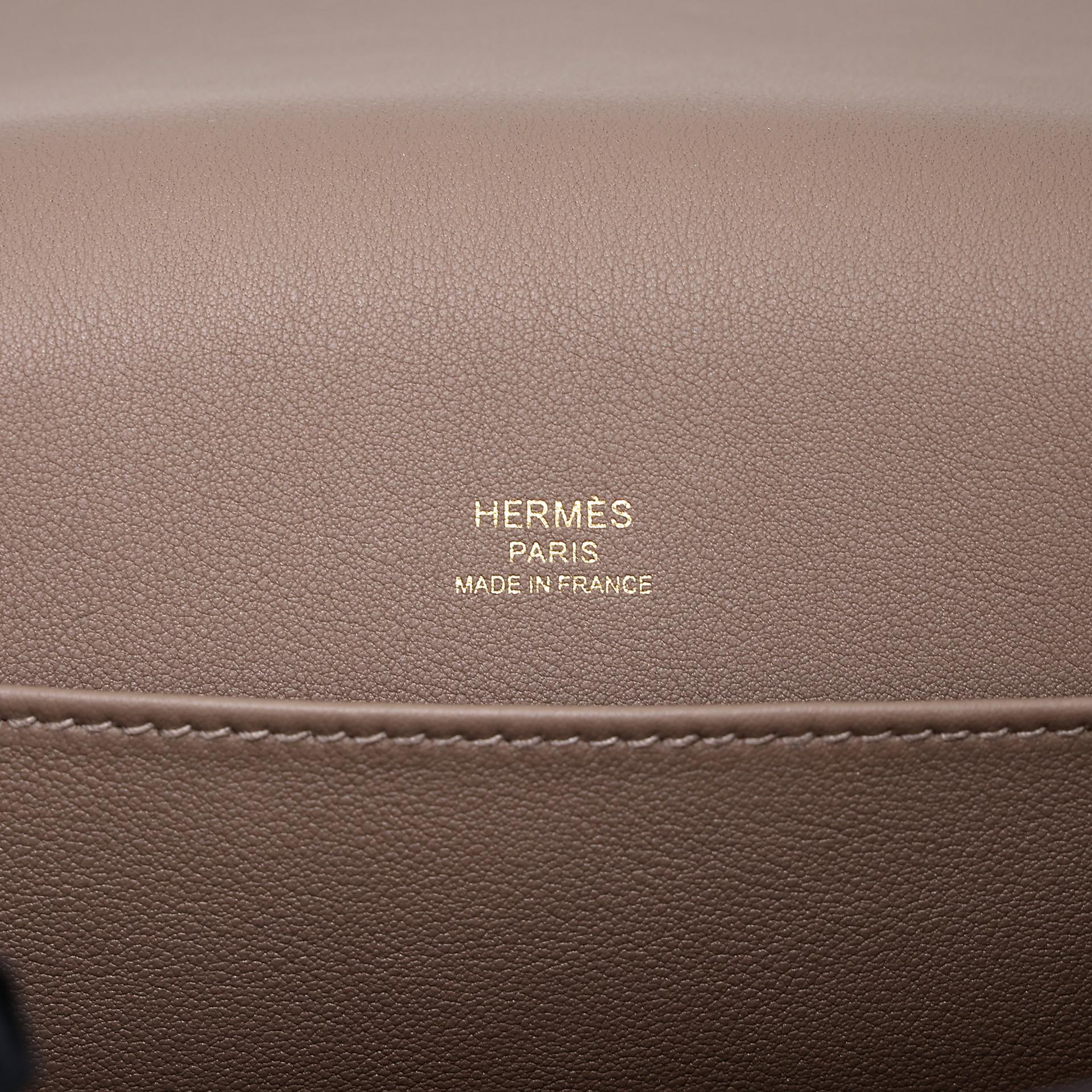 Unused ( Rank NS ) HERMÈS Geta Etoupe (18) Chevre Gold hardware U (2022) - 13