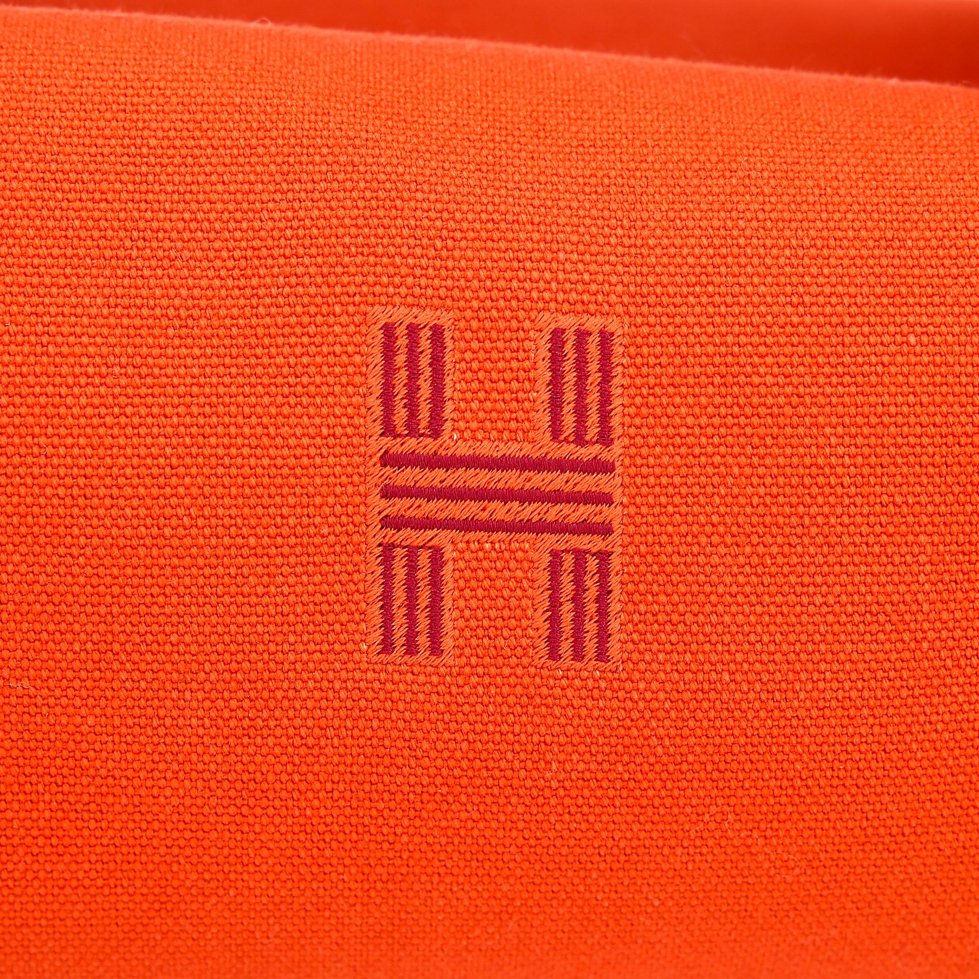 Very Good ( Rank A) HERMÈS Bride-a-Brac Case PM Feu (9J) Canvas Palladium hardware - 7