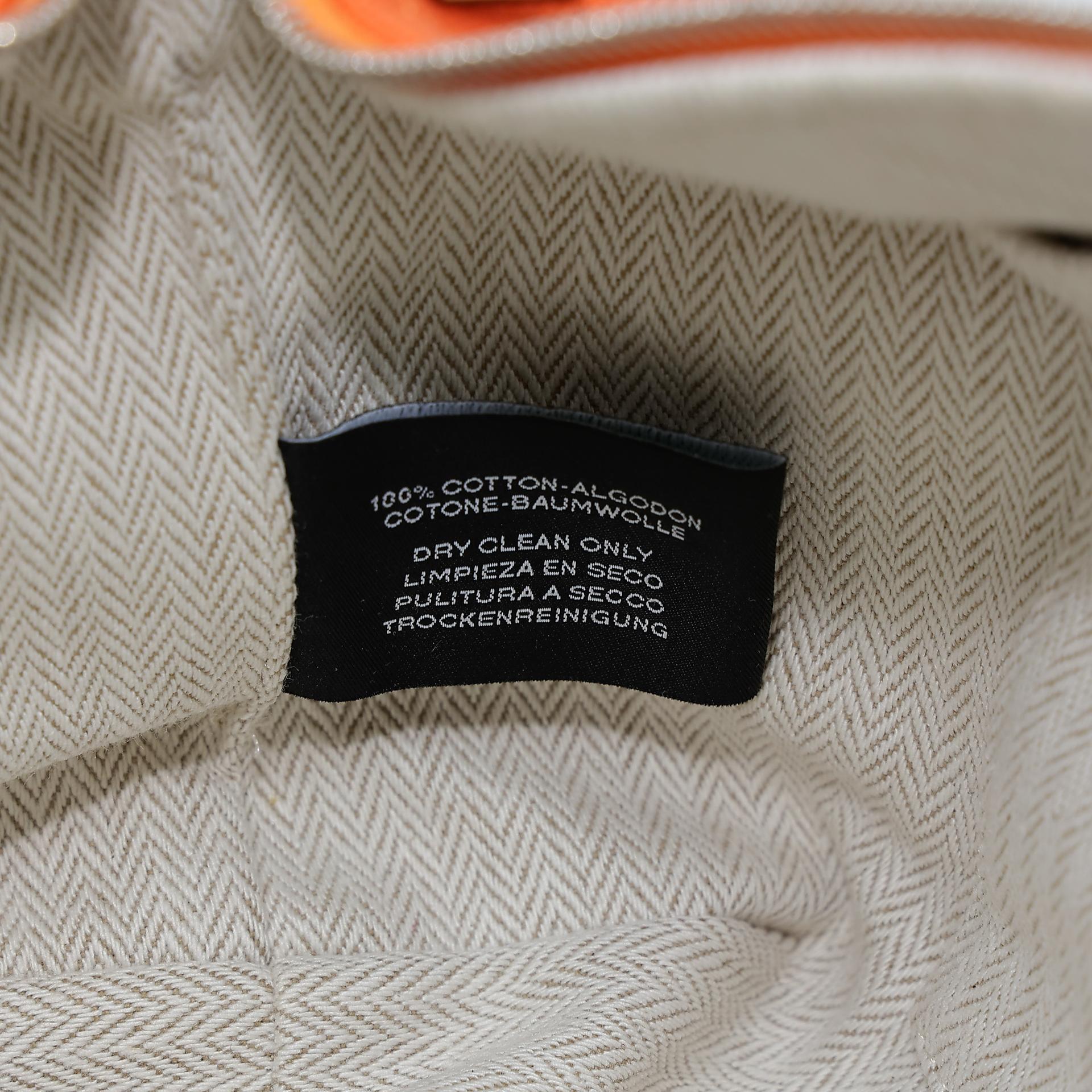 Very Good ( Rank A) HERMÈS Bride-a-Brac Case PM Feu (9J) Canvas Palladium hardware - 12
