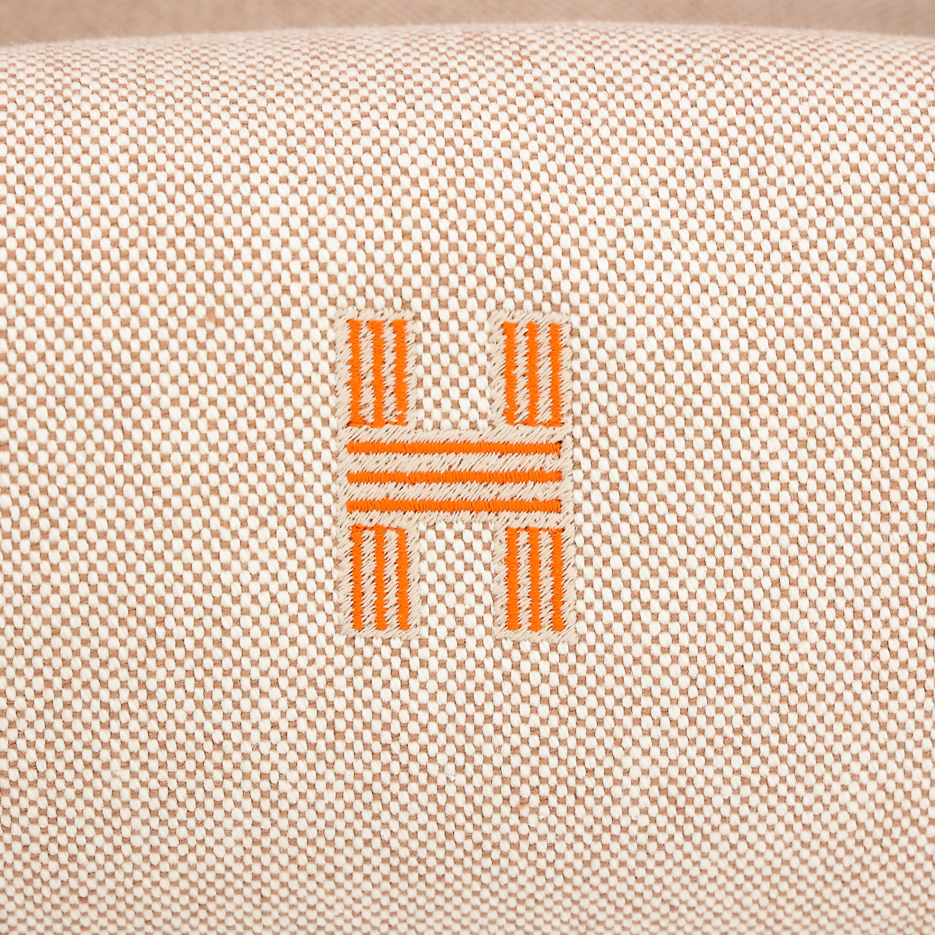 Unused ( Rank NS ) HERMÈS Bride-a-Brac Case PM Orange (93) Beige Canvas Palladium hardware - 10