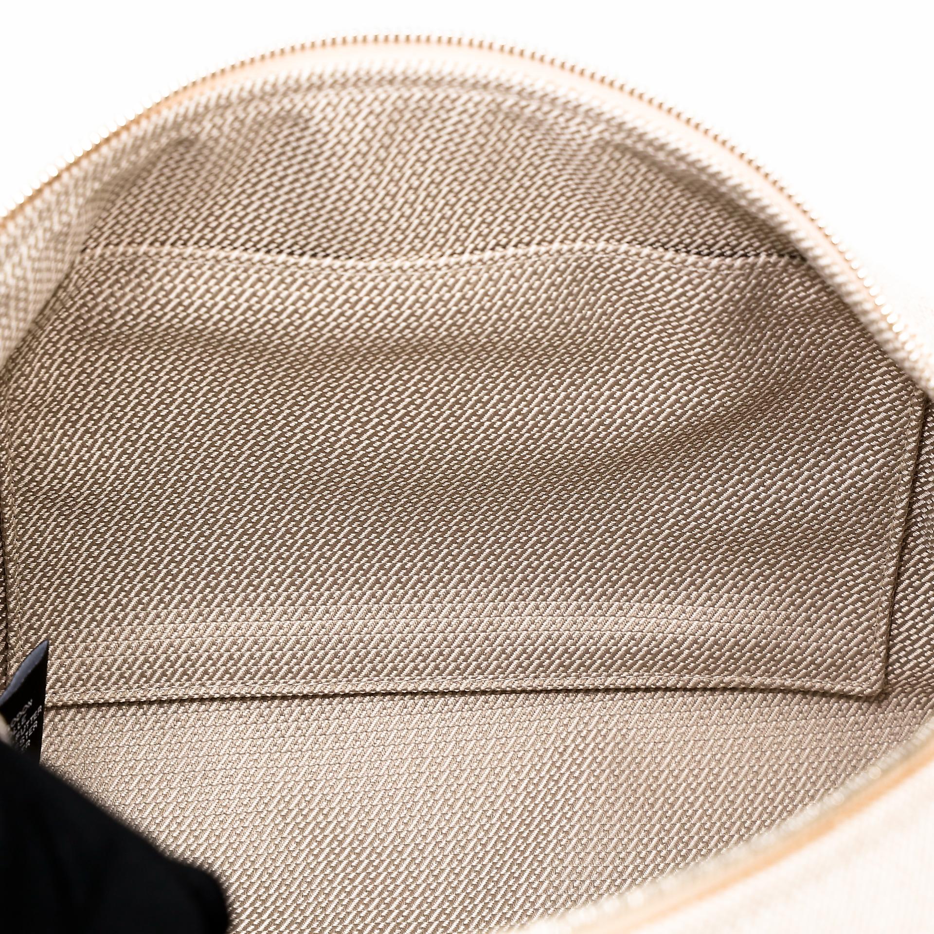 Unused ( Rank NS ) HERMÈS Bride-a-Brac Case PM Orange (93) Beige Canvas Palladium hardware - 14