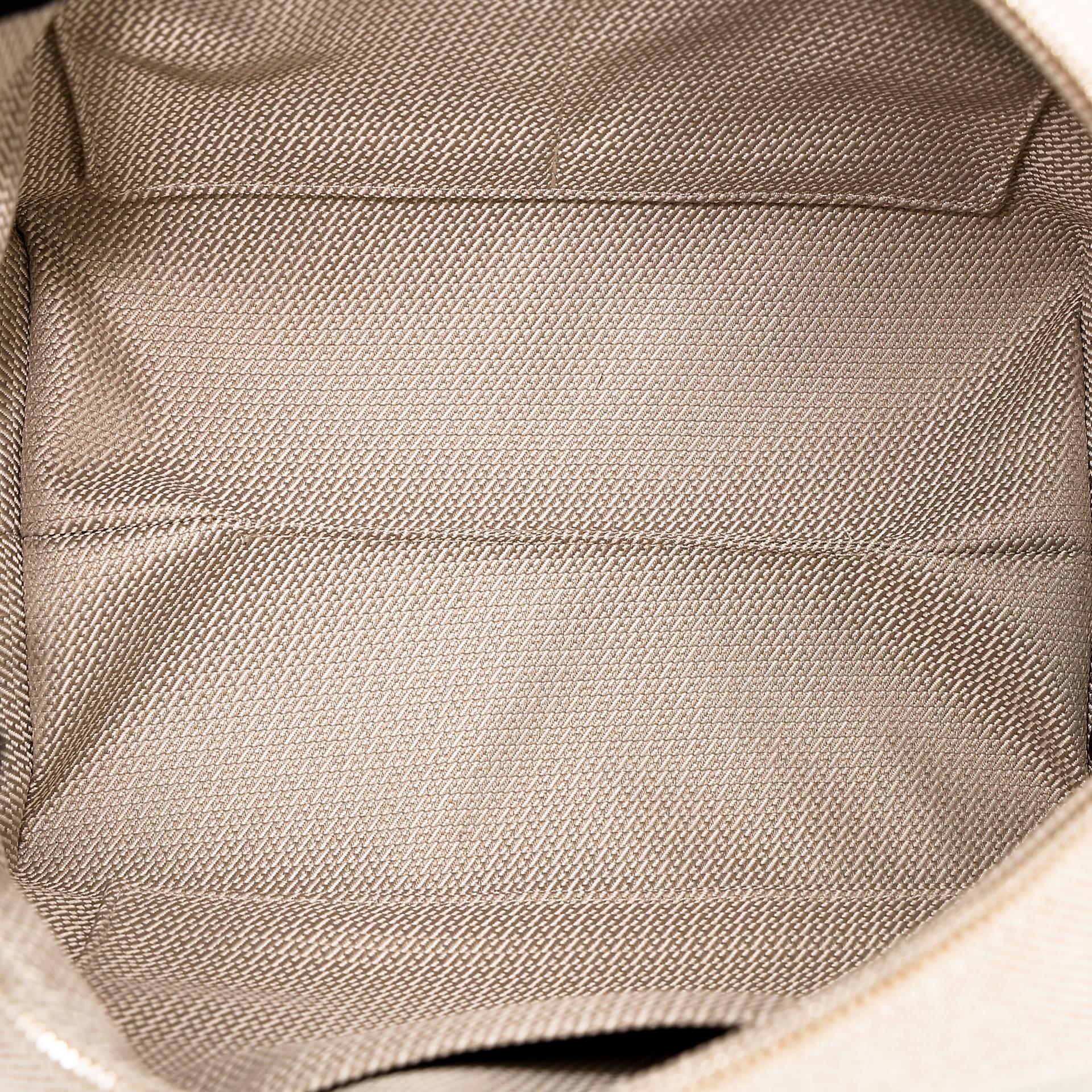 Unused ( Rank NS ) HERMÈS Bride-a-Brac Case PM Orange (93) Beige Canvas Palladium hardware - 16