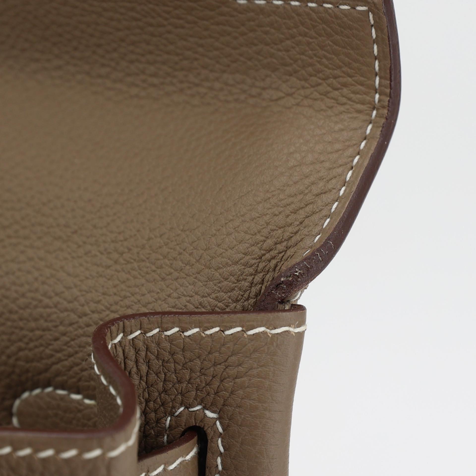 Excellent ( Rank SA ) HERMÈS Kelly 28 Etoupe (18) Togo Palladium hardware Y (2020) - 18
