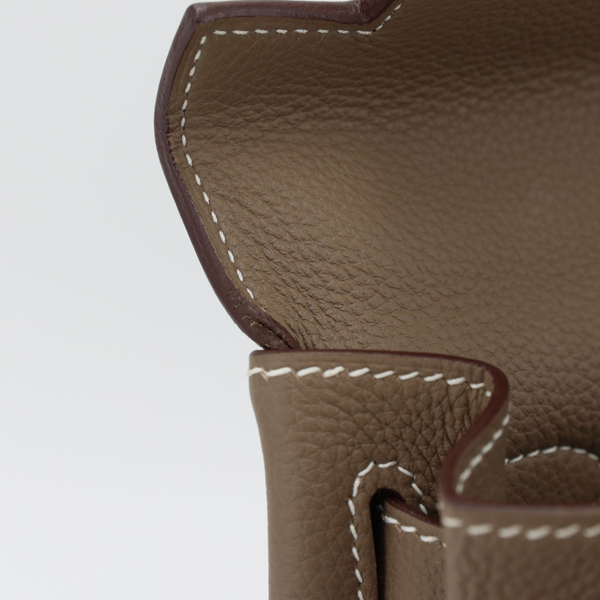 Excellent ( Rank SA ) HERMÈS Kelly 28 Etoupe (18) Togo Palladium hardware Y (2020) - 19