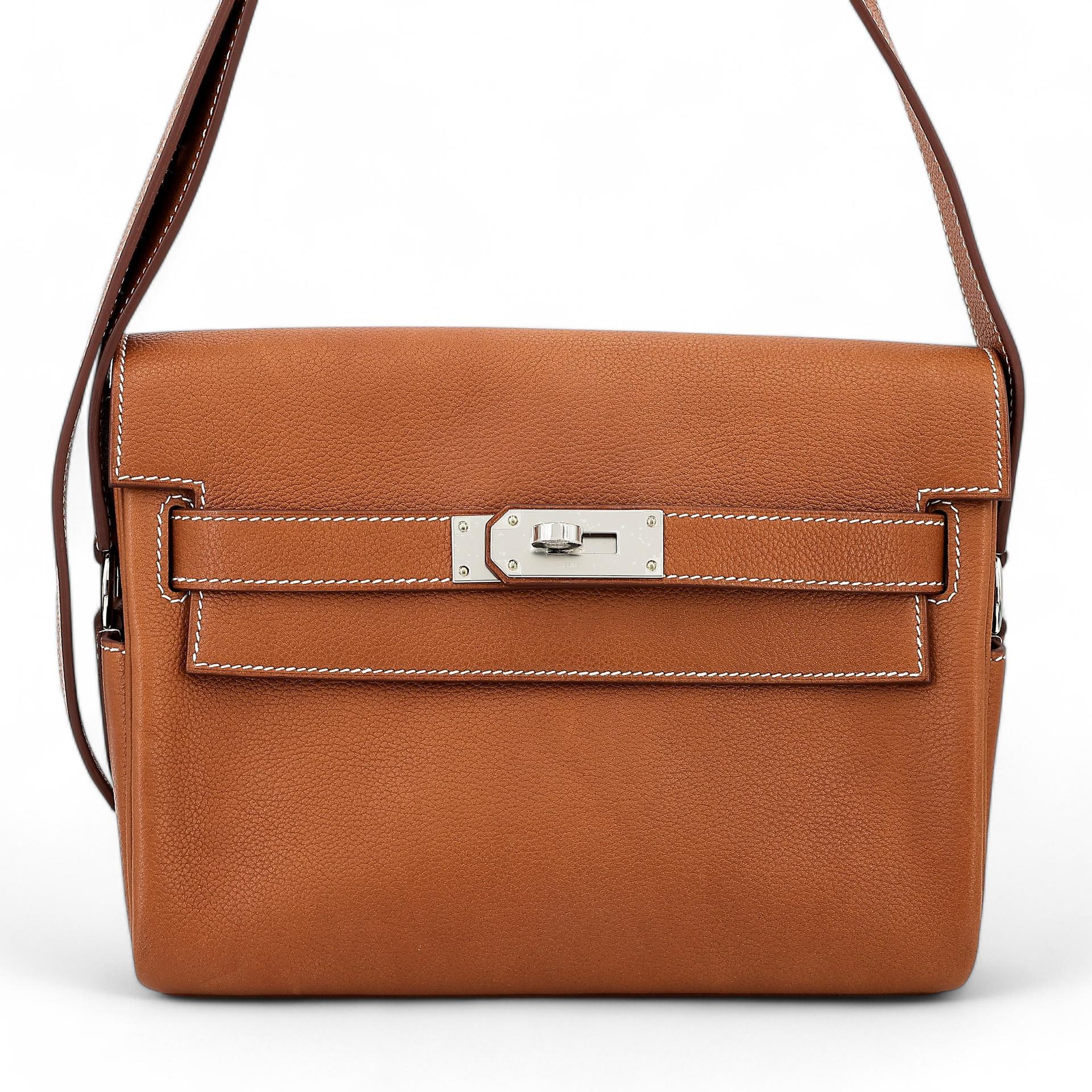 Brand New ( Rank N ) HERMÈS Kelly Messenger PM Fauve (34) Barenia Palladium hardware W (2024) - 1