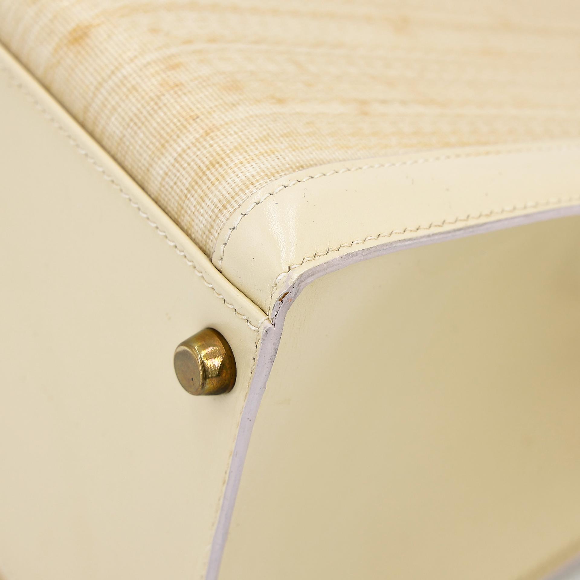 Good ( Rank AB) HERMÈS Kelly 32 Sellier Crinoline Beige Crinoline Box-calf Gold hardware Circle S (1989) - 10