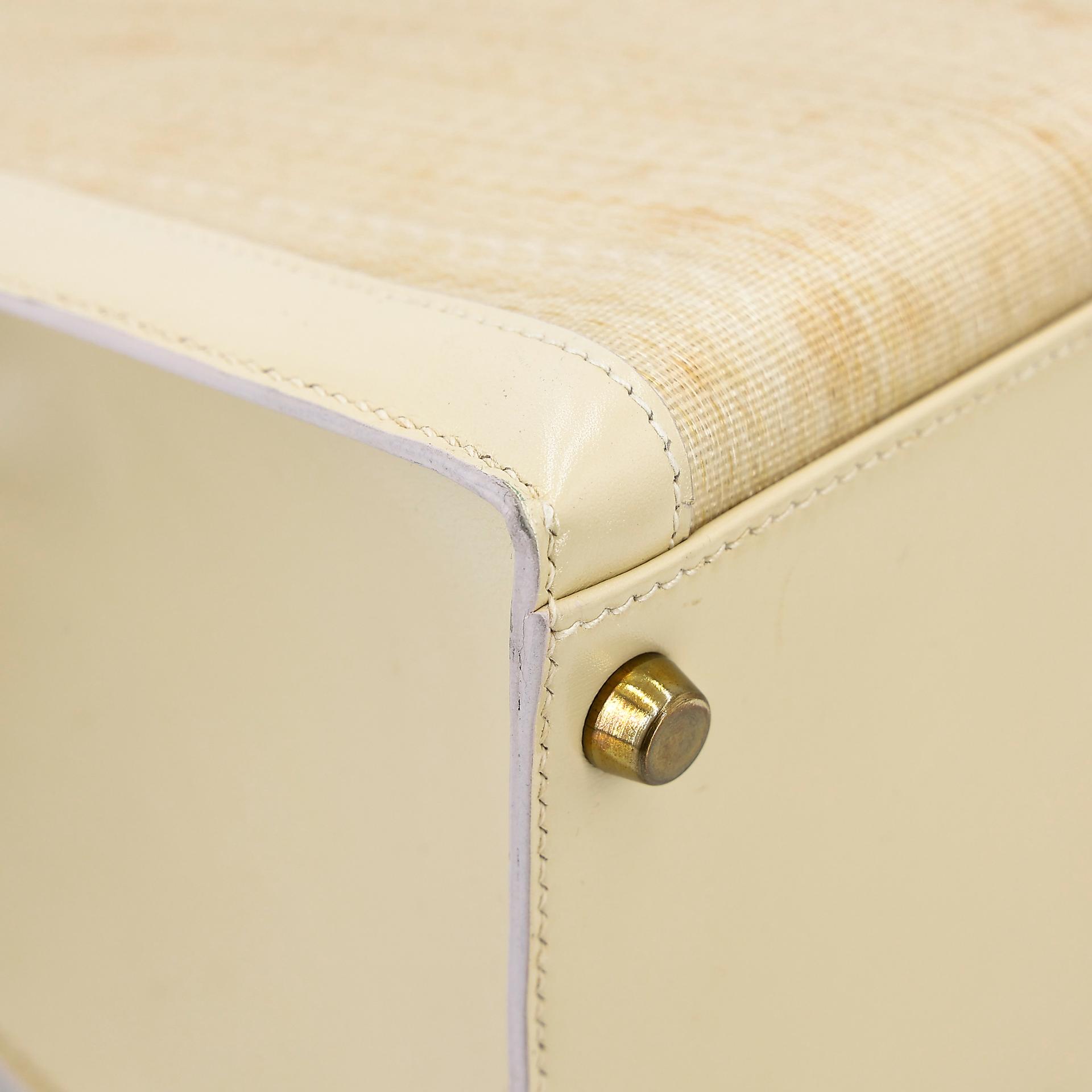 Good ( Rank AB) HERMÈS Kelly 32 Sellier Crinoline Beige Crinoline Box-calf Gold hardware Circle S (1989) - 11