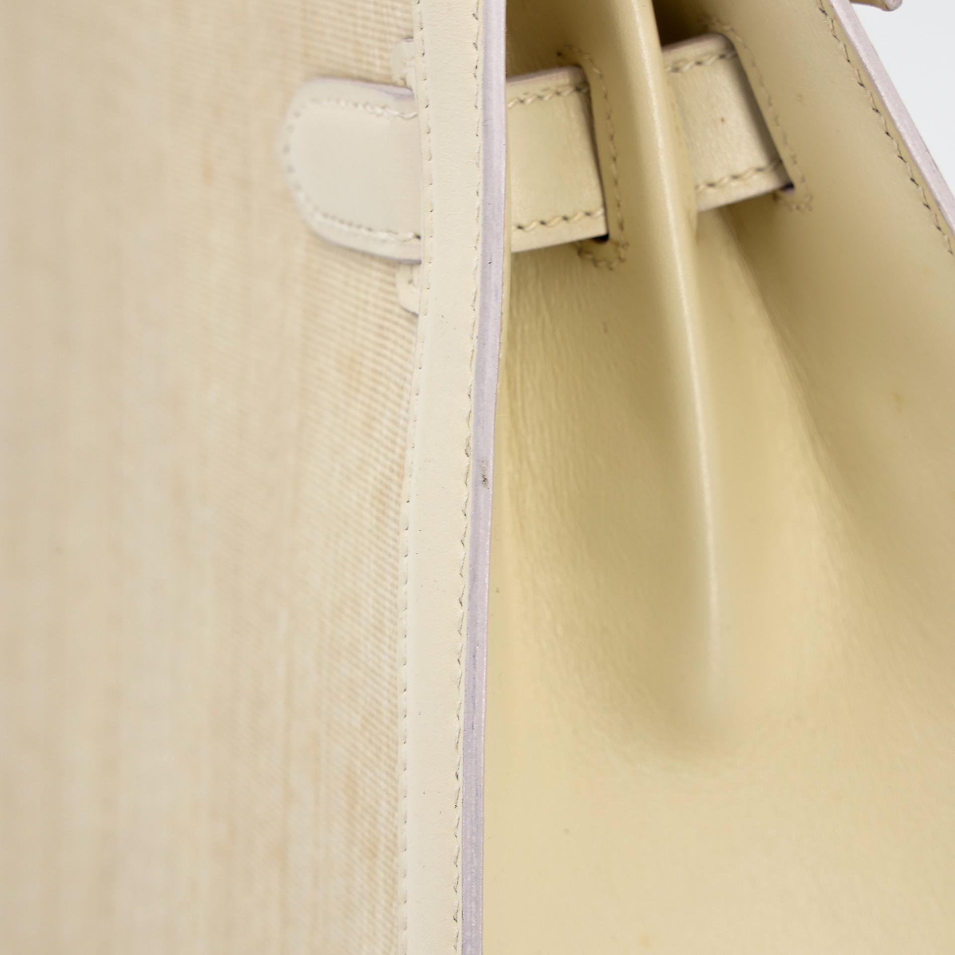 Good ( Rank AB) HERMÈS Kelly 32 Sellier Crinoline Beige Crinoline Box-calf Gold hardware Circle S (1989) - 16