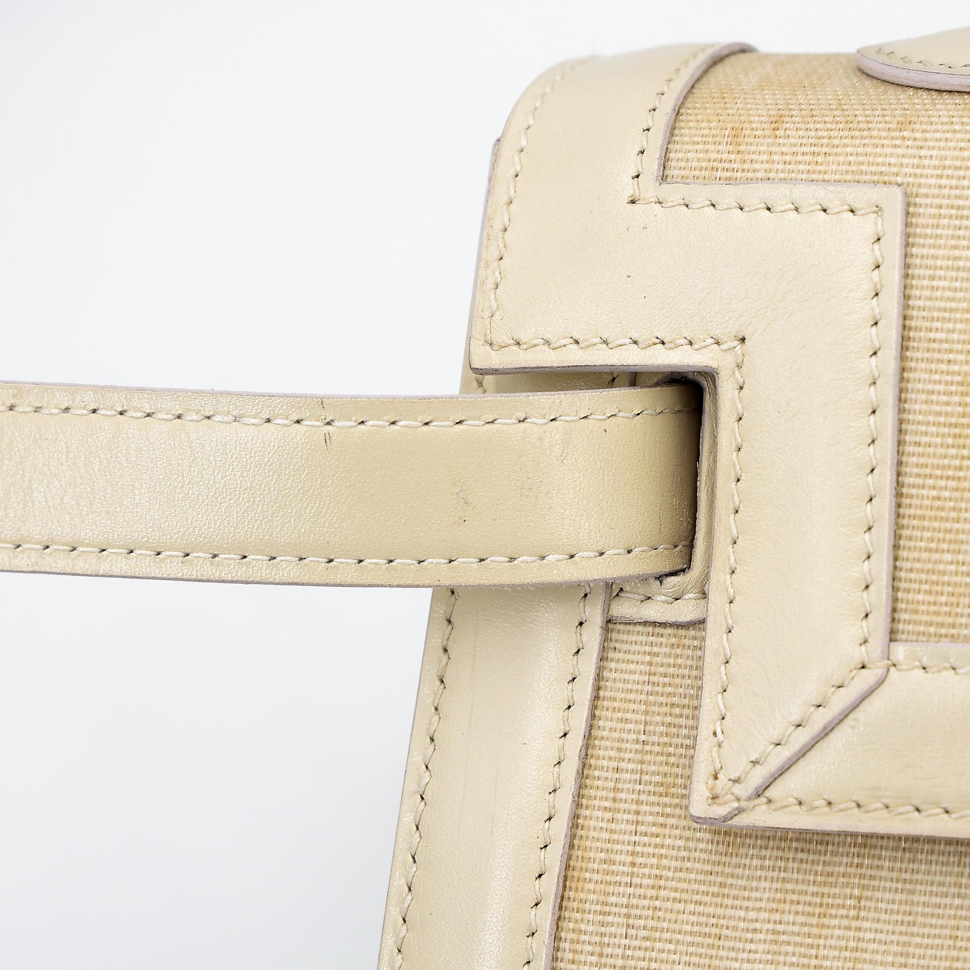 Good ( Rank AB) HERMÈS Kelly 32 Sellier Crinoline Beige Crinoline Box-calf Gold hardware Circle S (1989) - 22