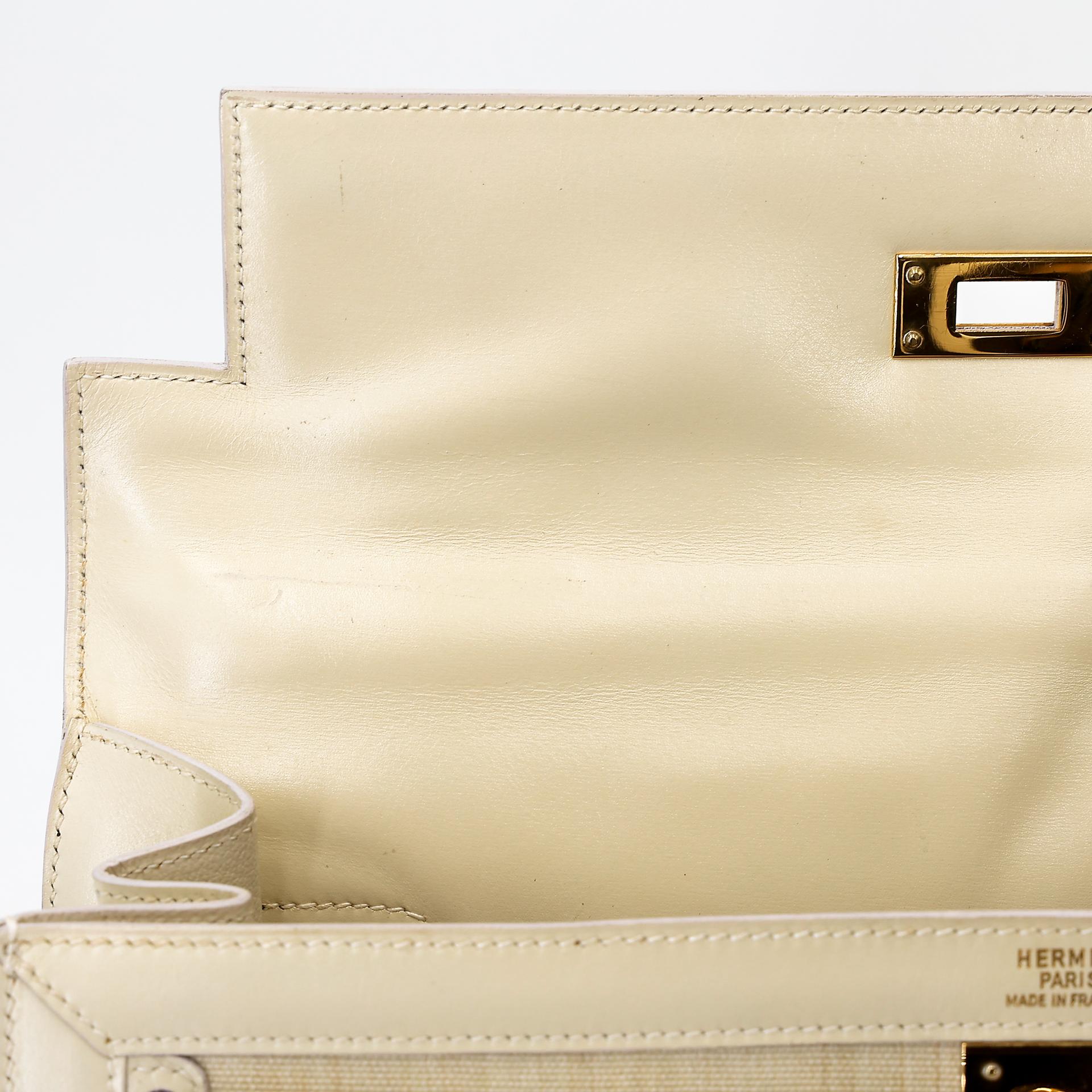Good ( Rank AB) HERMÈS Kelly 32 Sellier Crinoline Beige Crinoline Box-calf Gold hardware Circle S (1989) - 29