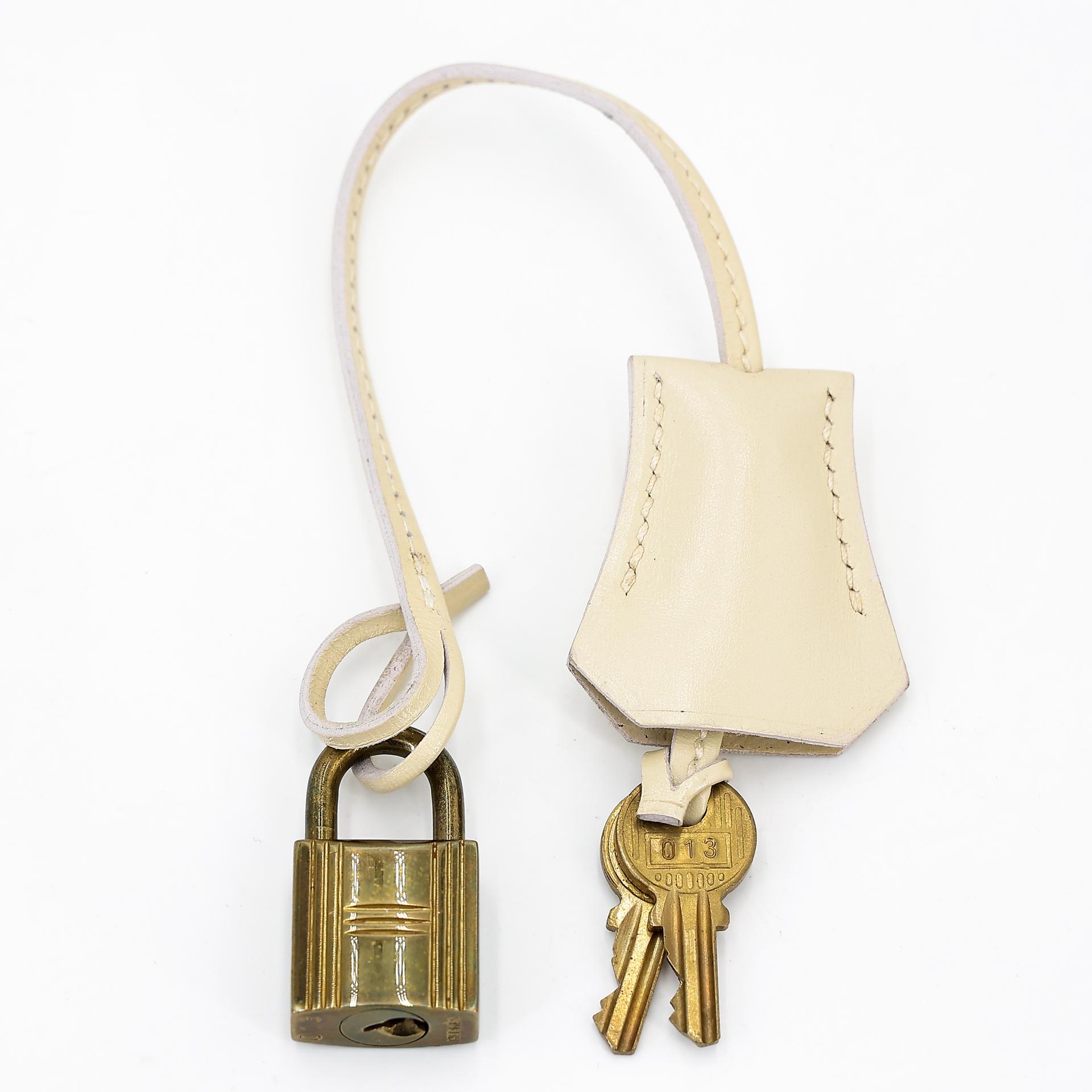 Good ( Rank AB) HERMÈS Kelly 32 Sellier Crinoline Beige Crinoline Box-calf Gold hardware Circle S (1989) - 41