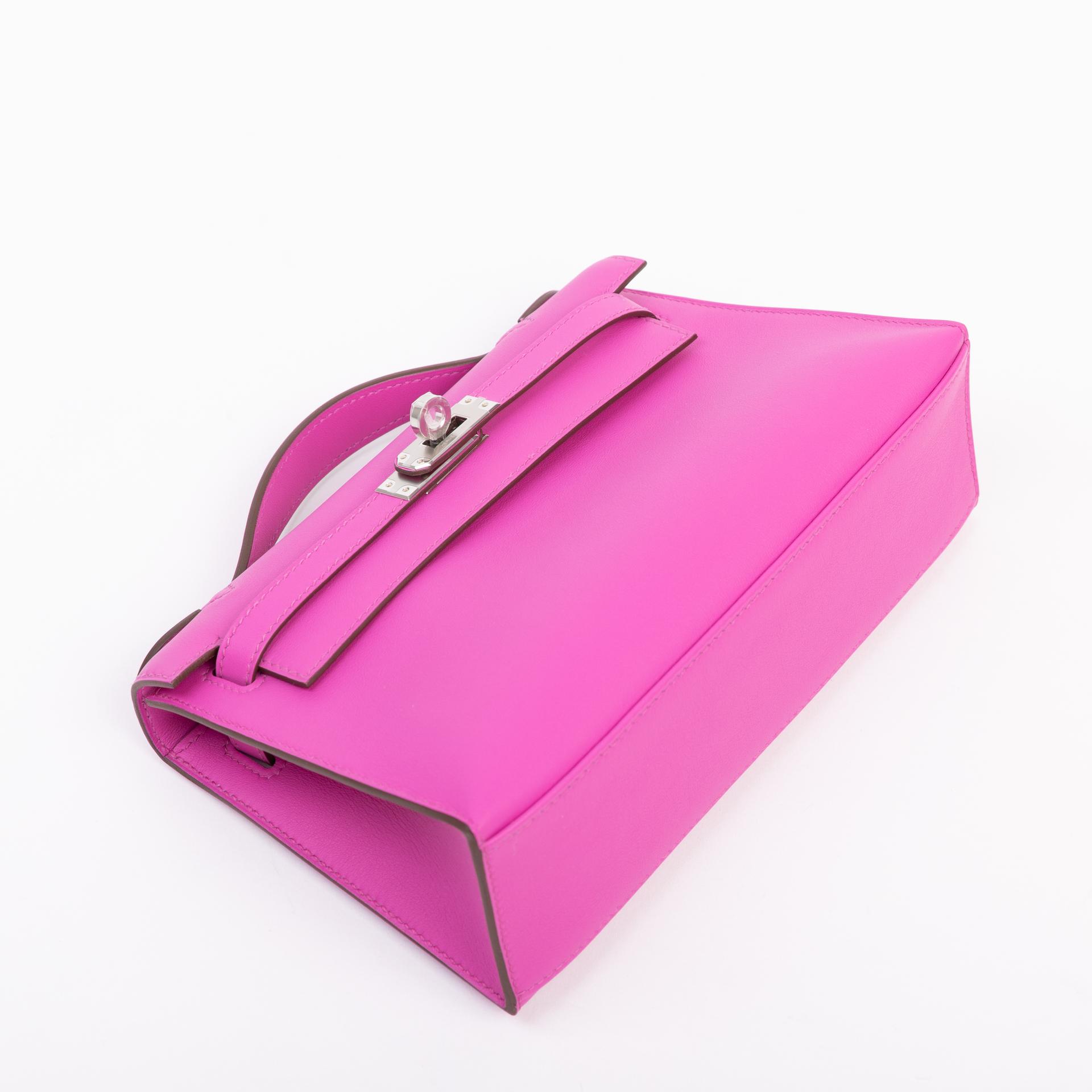 Unused ( Rank NS )  HERMÈS  Kelly Pochette Magnolia (9I) Swift Palladium hardware U (2022) - 4