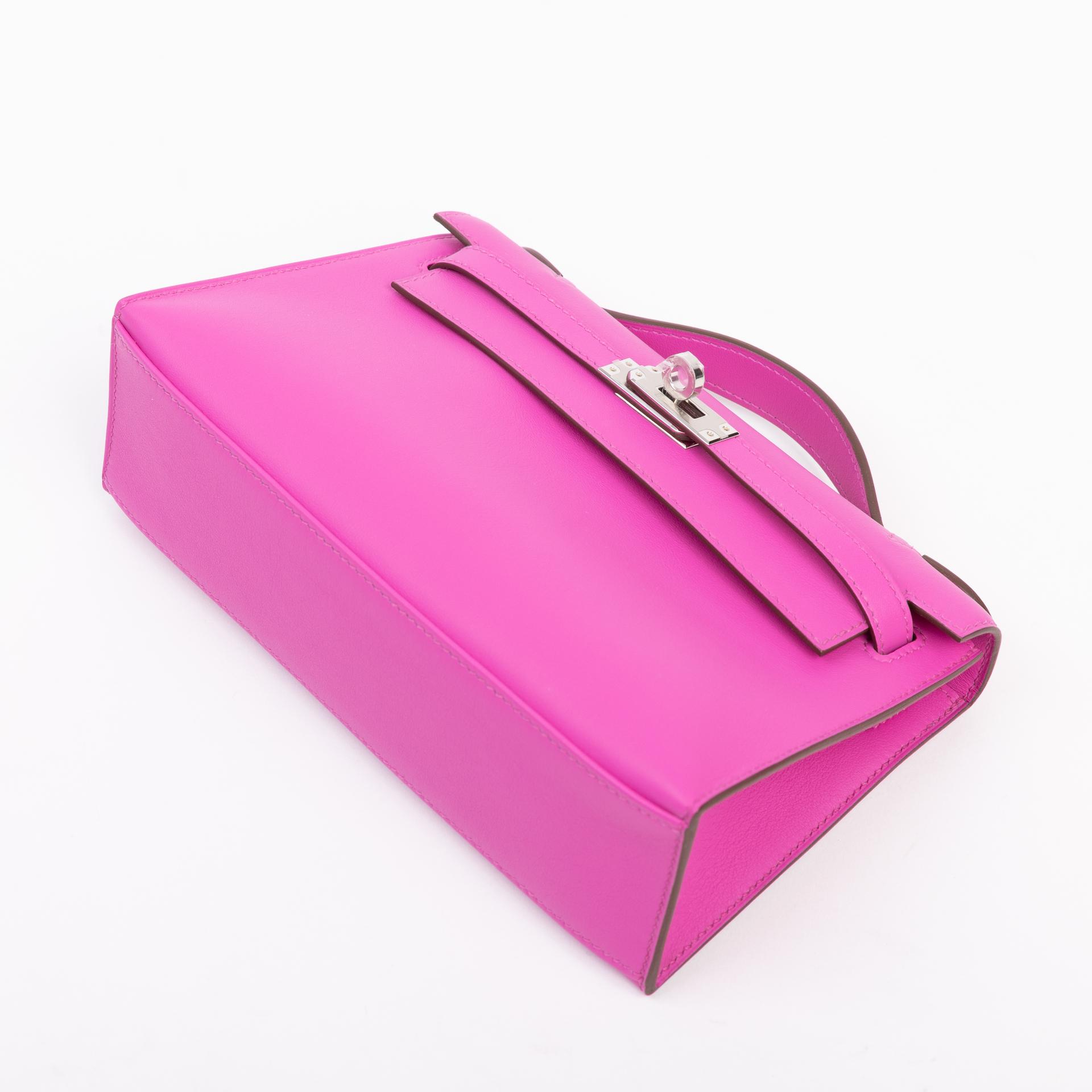 Unused ( Rank NS )  HERMÈS  Kelly Pochette Magnolia (9I) Swift Palladium hardware U (2022) - 5