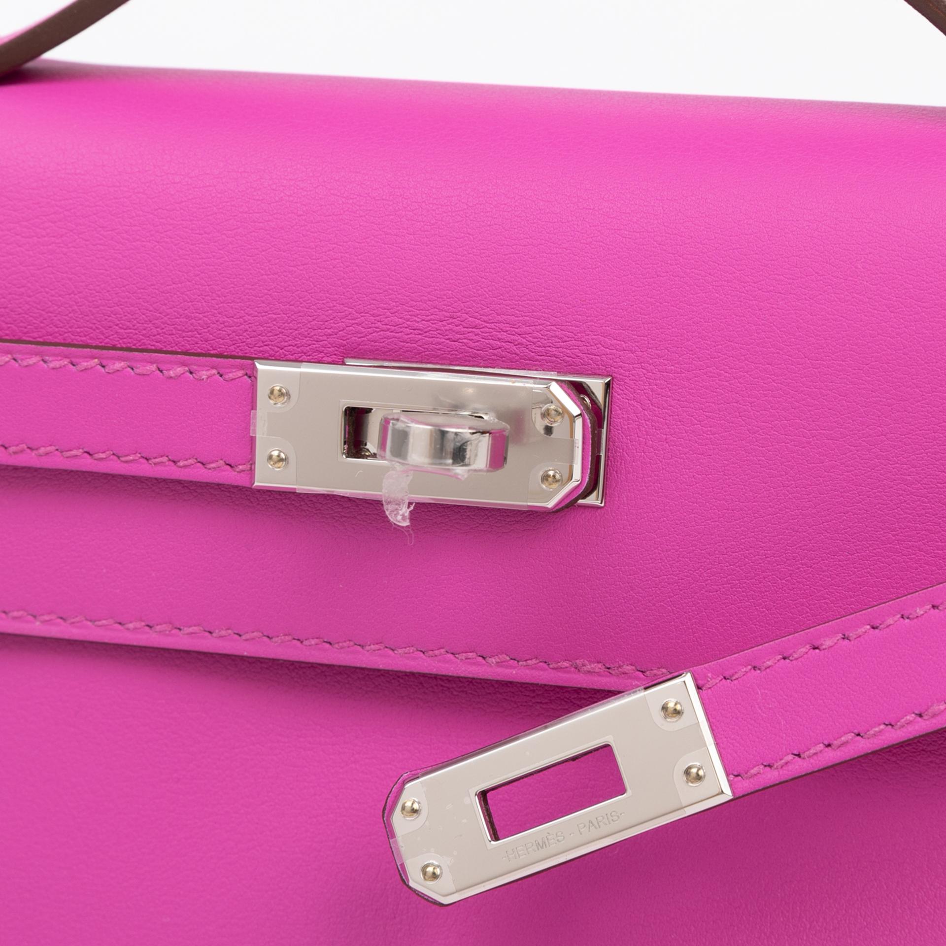 Unused ( Rank NS )  HERMÈS  Kelly Pochette Magnolia (9I) Swift Palladium hardware U (2022) - 8