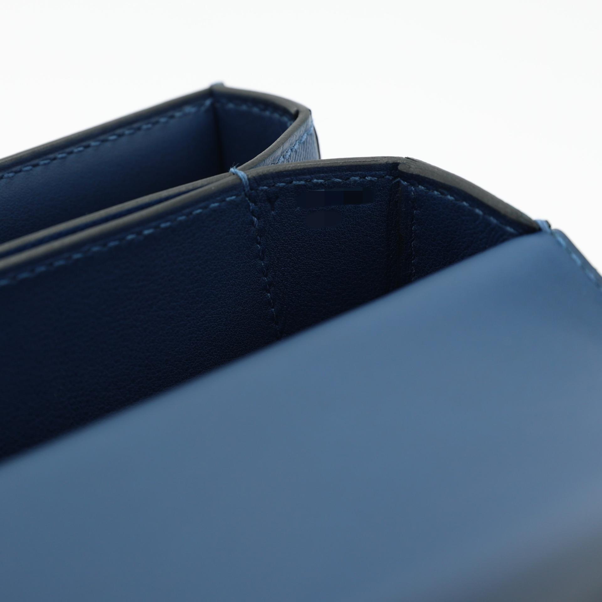 Unused ( Rank NS ) HERMÈS Mosaique Mini Deep Blue (S4) Madame Electrum hardware Y (2020) - 12