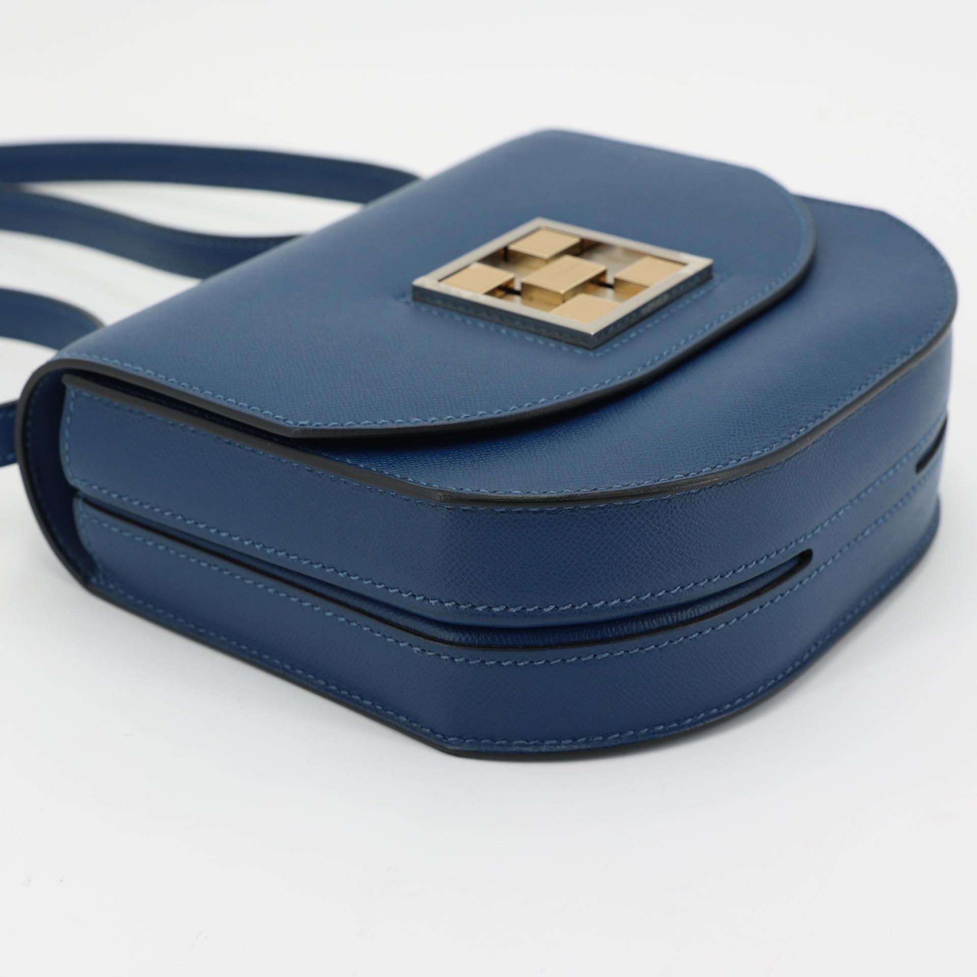 Unused ( Rank NS ) HERMÈS Mosaique Mini Deep Blue (S4) Madame Electrum hardware Y (2020) - 4