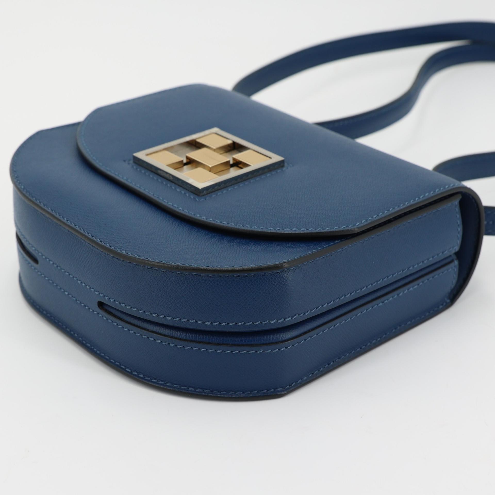 Unused ( Rank NS ) HERMÈS Mosaique Mini Deep Blue (S4) Madame Electrum hardware Y (2020) - 5