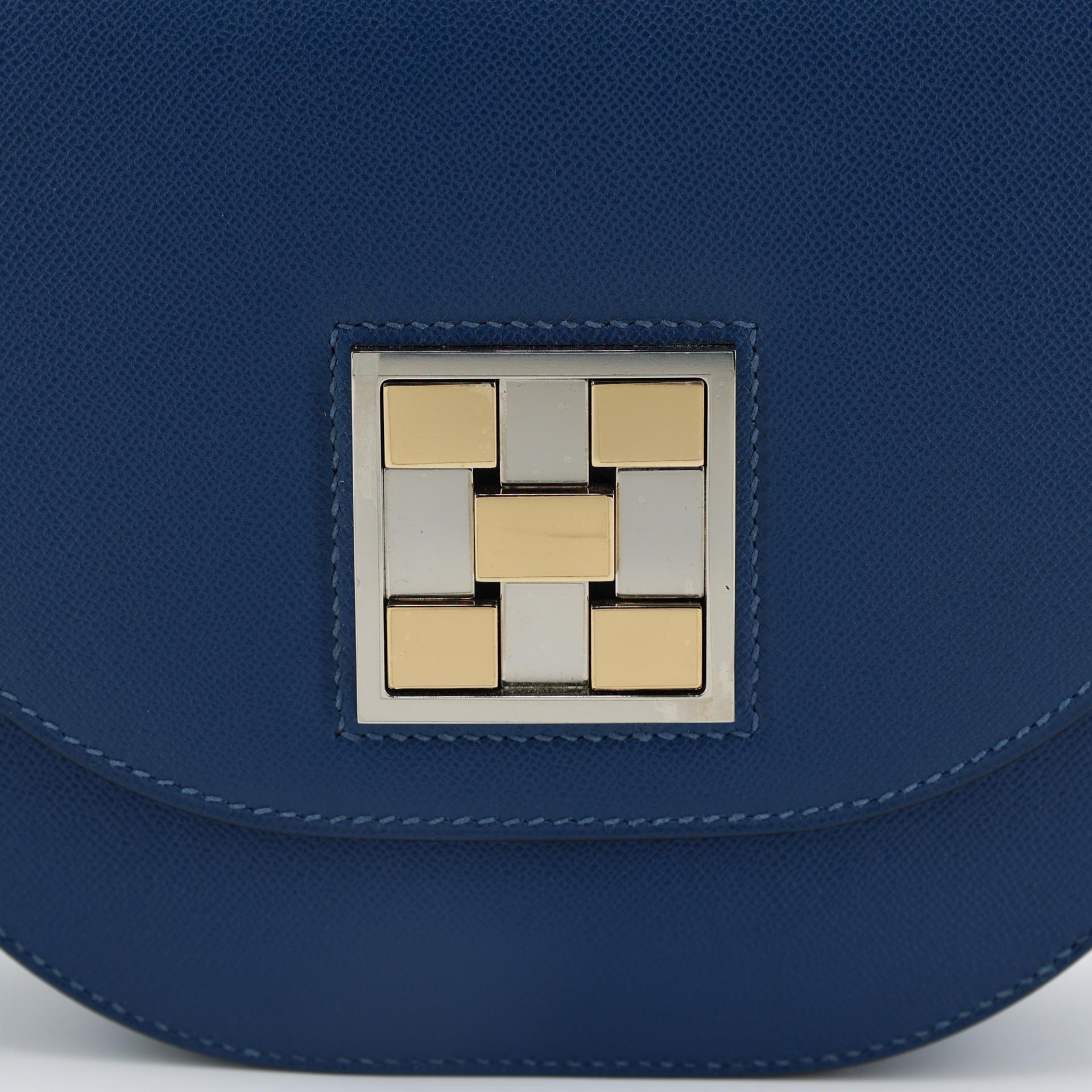 Unused ( Rank NS ) HERMÈS Mosaique Mini Deep Blue (S4) Madame Electrum hardware Y (2020) - 8