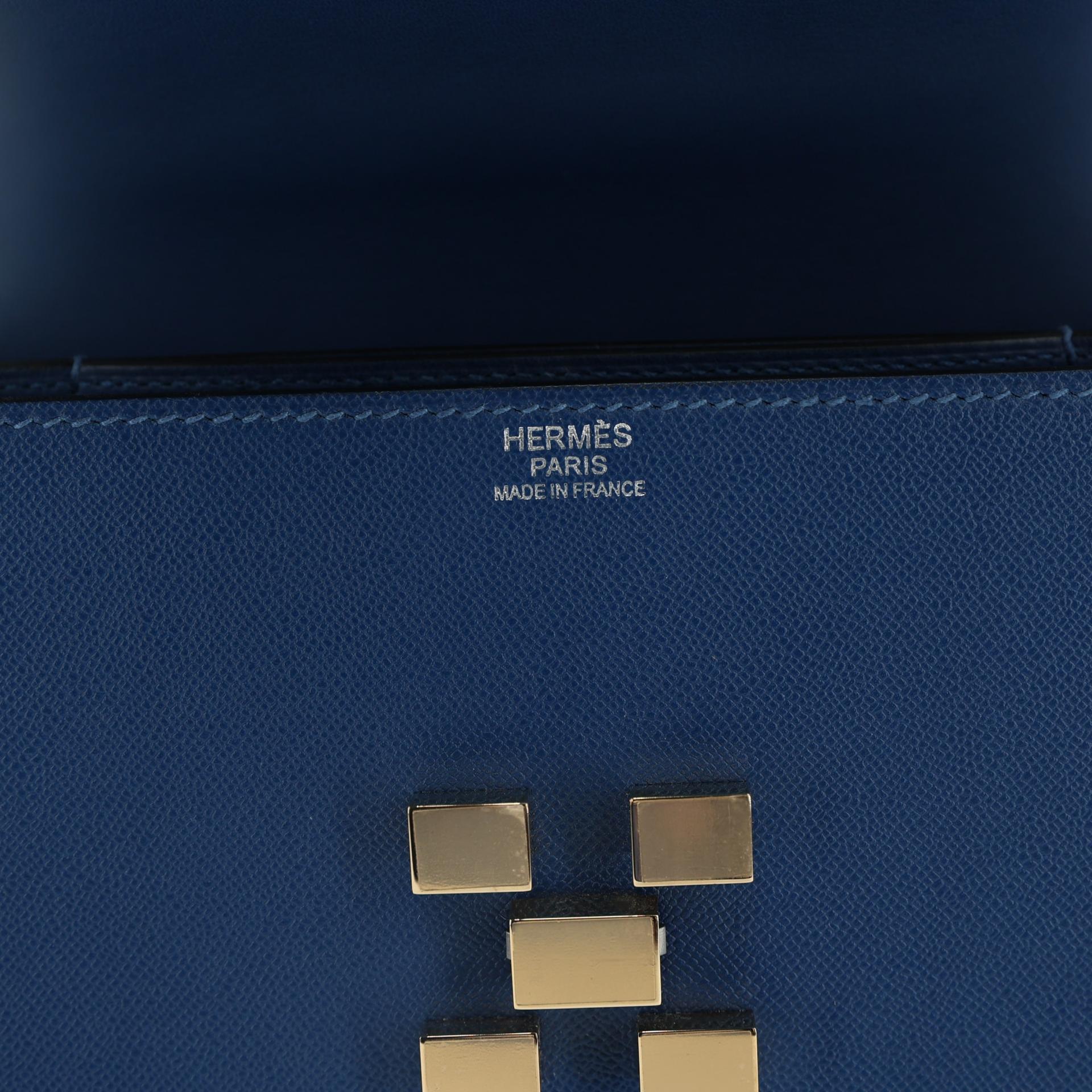 Unused ( Rank NS ) HERMÈS Mosaique Mini Deep Blue (S4) Madame Electrum hardware Y (2020) - 9