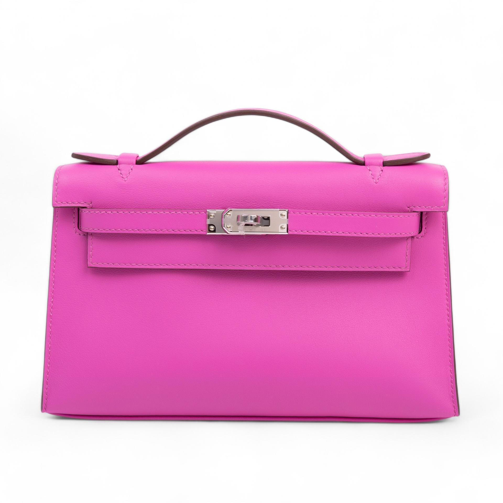Unused ( Rank NS )  HERMÈS  Kelly Pochette Magnolia (9I) Swift Palladium hardware U (2022) - 1