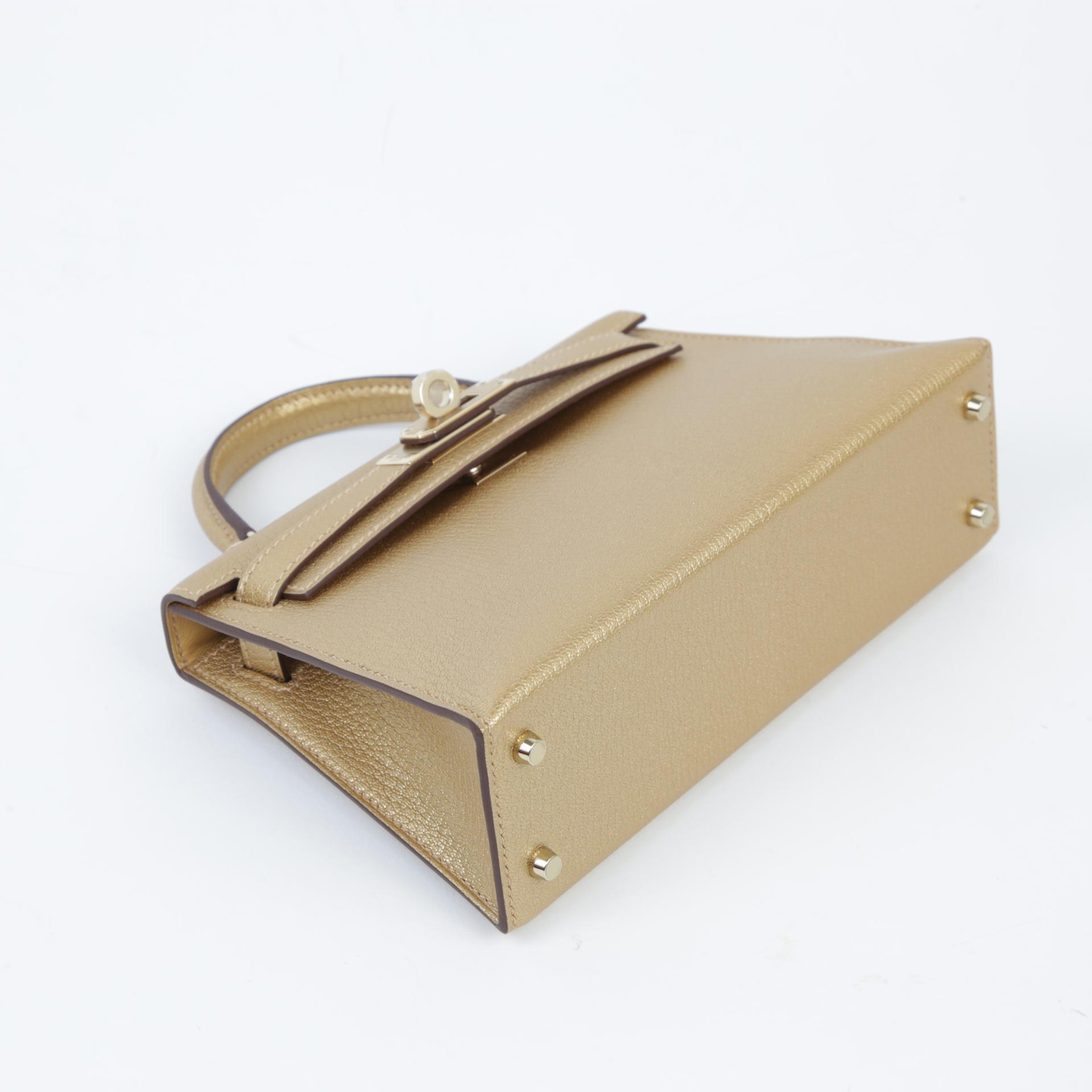 Brand New ( Rank N ) HERMÈS Mini Kelly II Dore (Y9) Chamkila Permabrass hardware W (2024) - 4