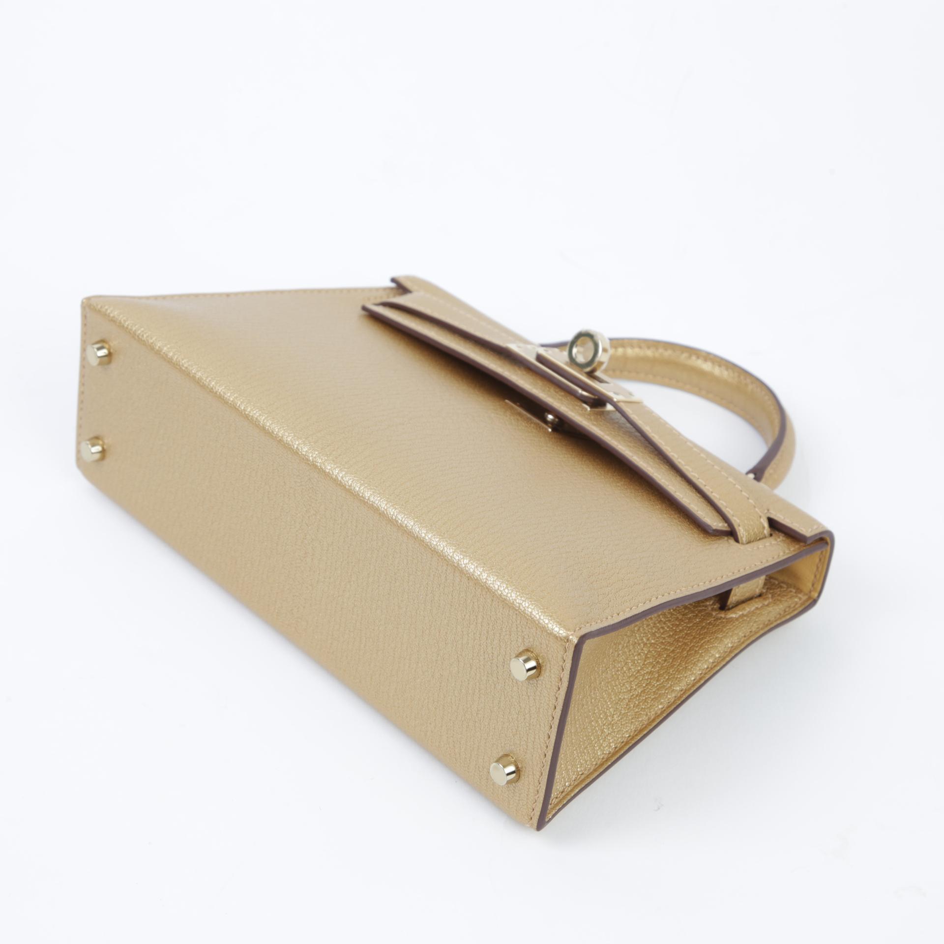 Brand New ( Rank N ) HERMÈS Mini Kelly II Dore (Y9) Chamkila Permabrass hardware W (2024) - 5